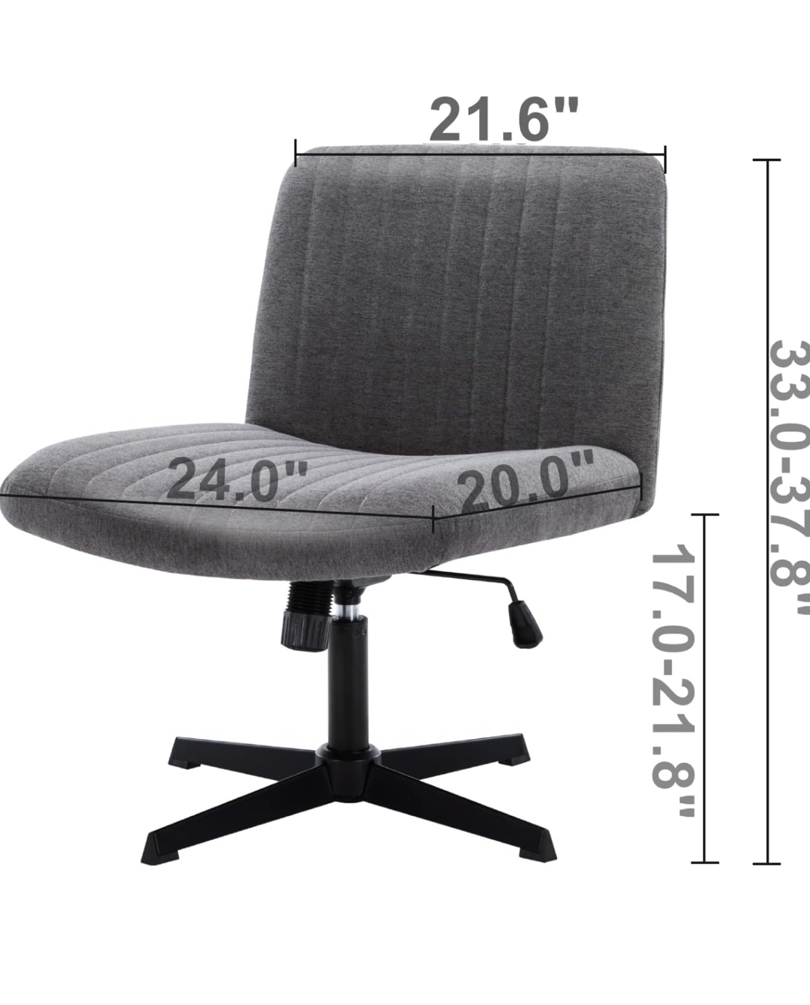 Grey Swivel Office Chair with Adjustable Height - photo 2