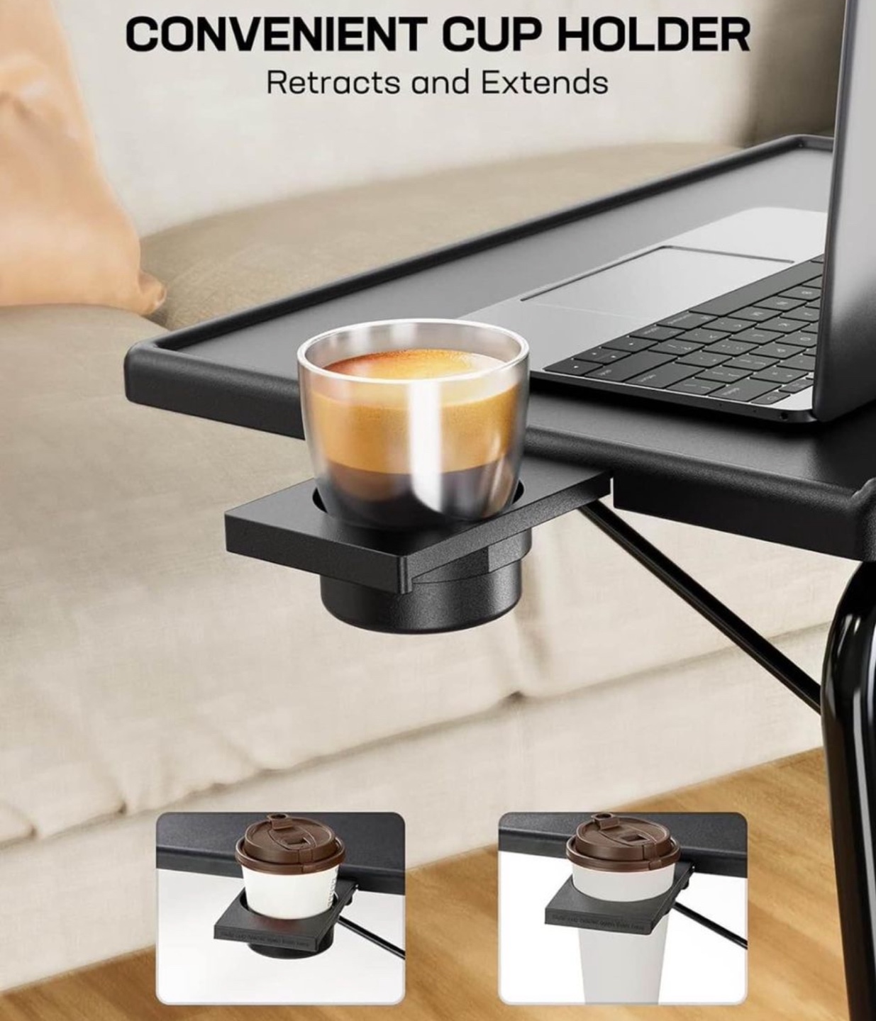 Black Foldable Laptop Table - photo 3