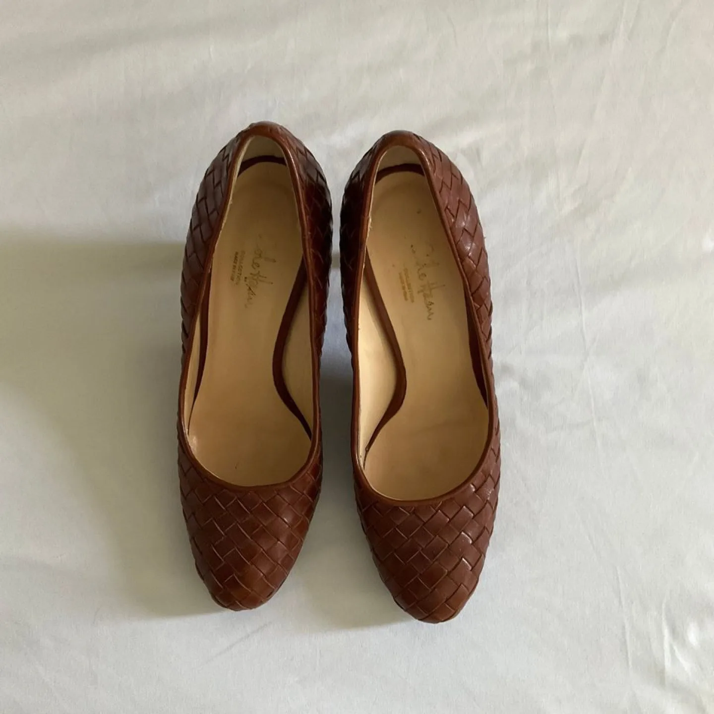 Cole Haan Brown Woven Leather Pumps Size 7.5 image indicator(5)