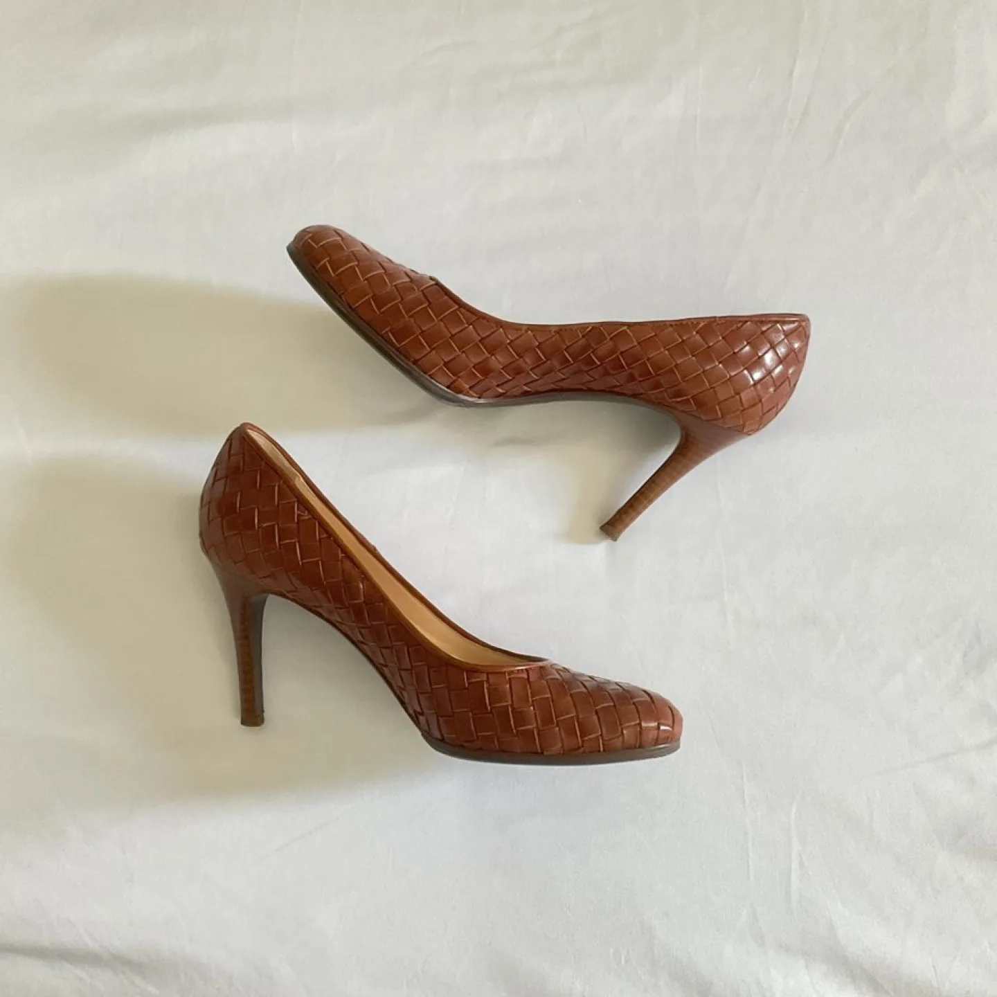 Cole Haan Brown Woven Leather Pumps Size 7.5 image indicator(3)