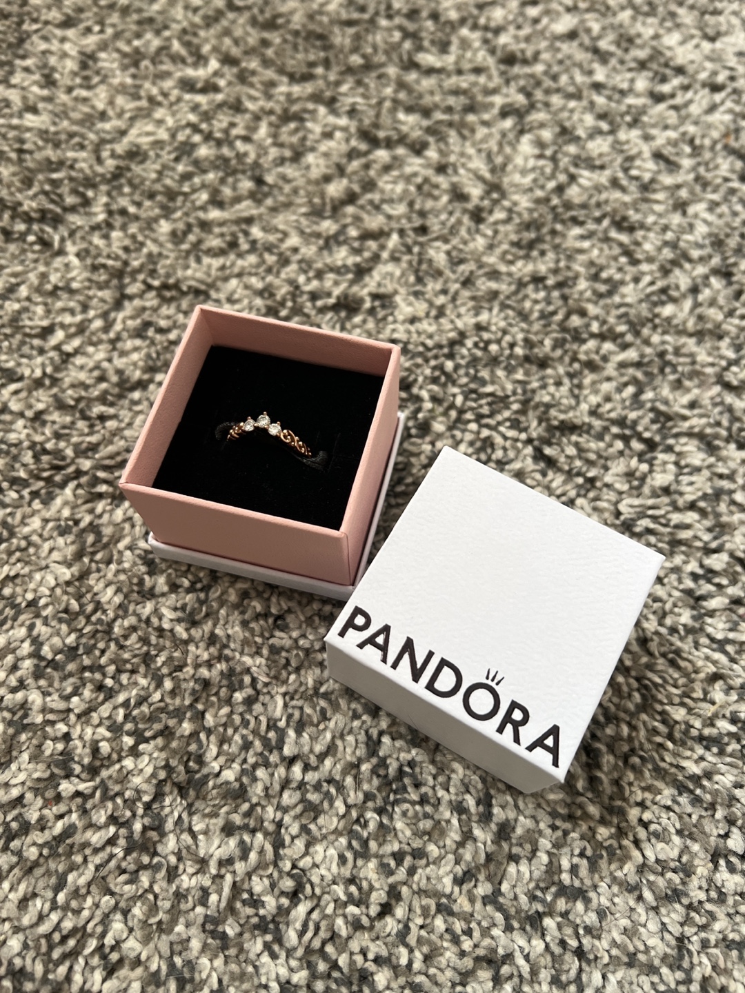 Pandora Rose Gold Ring with Stones