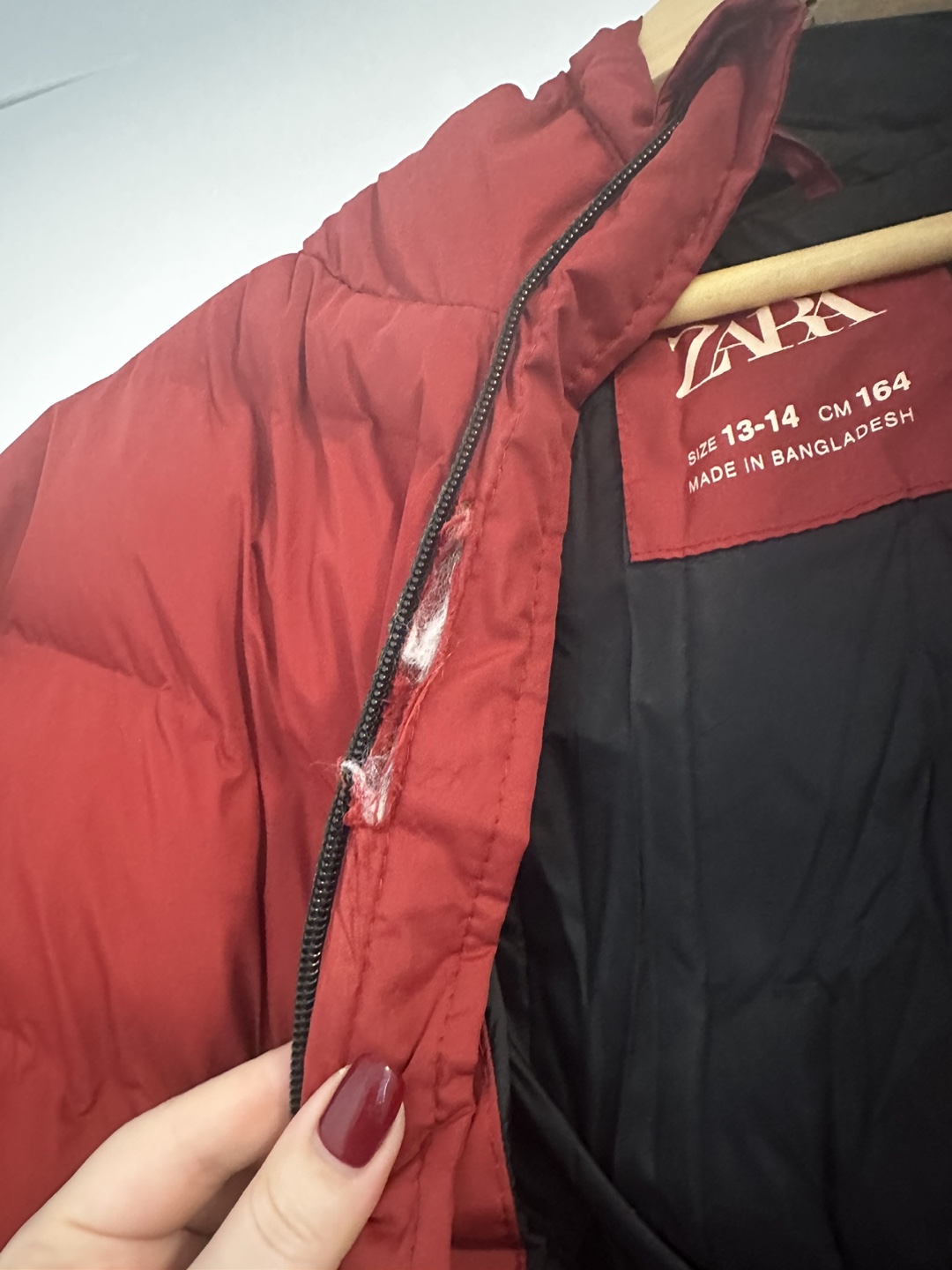 Zara Red Puffer Jacket Size 13-14 - photo 4