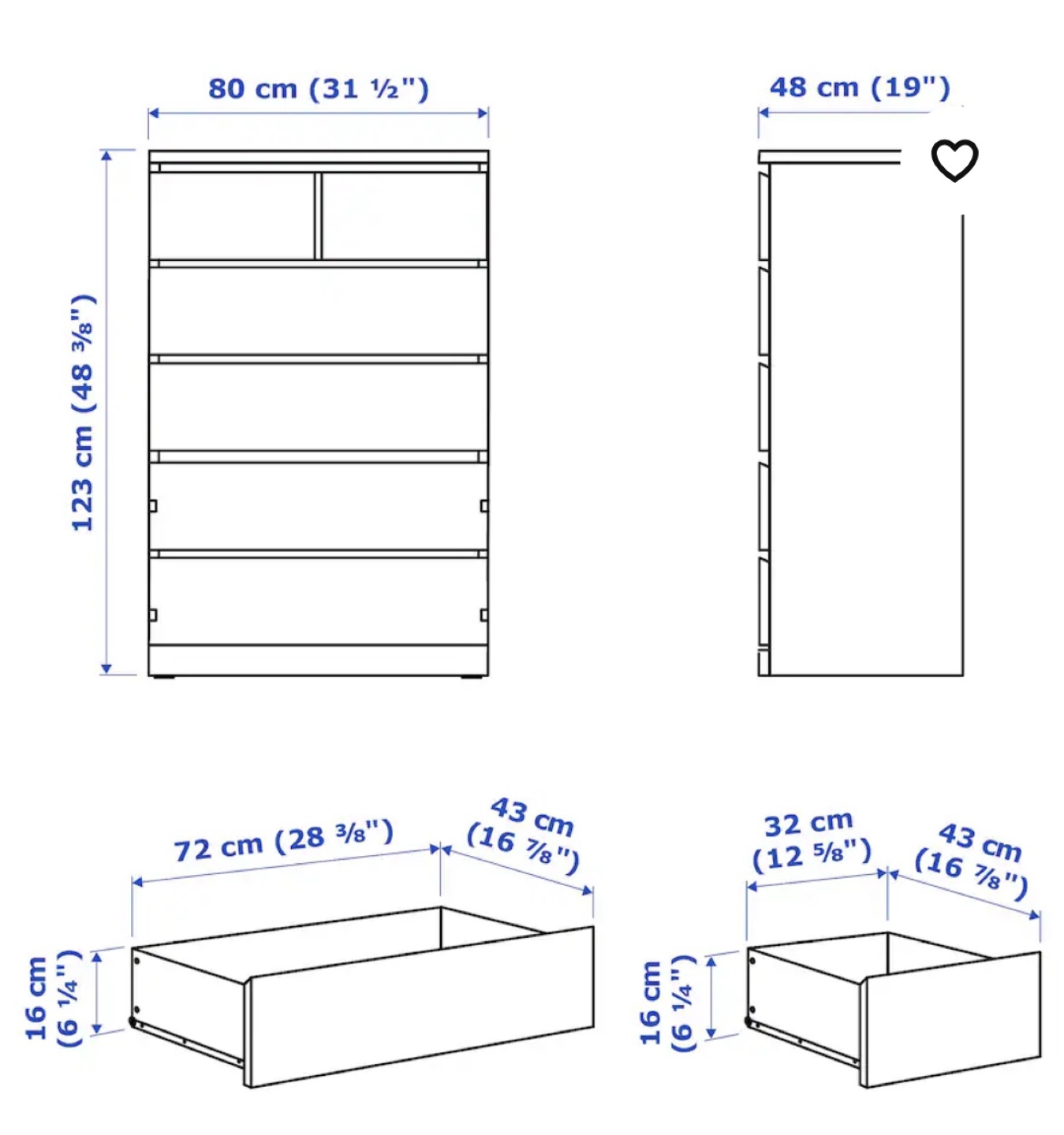 Malm 6 drawer IKEA dresser - new in box - photo 3