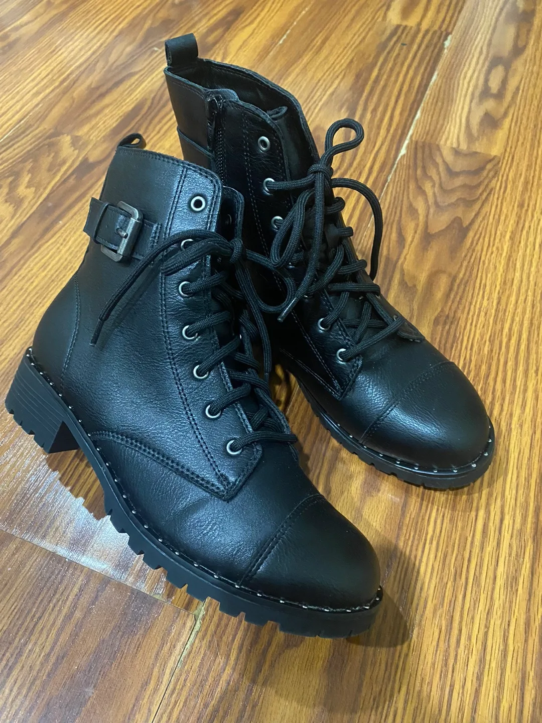 Black Buckle Combat Boots girls image indicator(3)