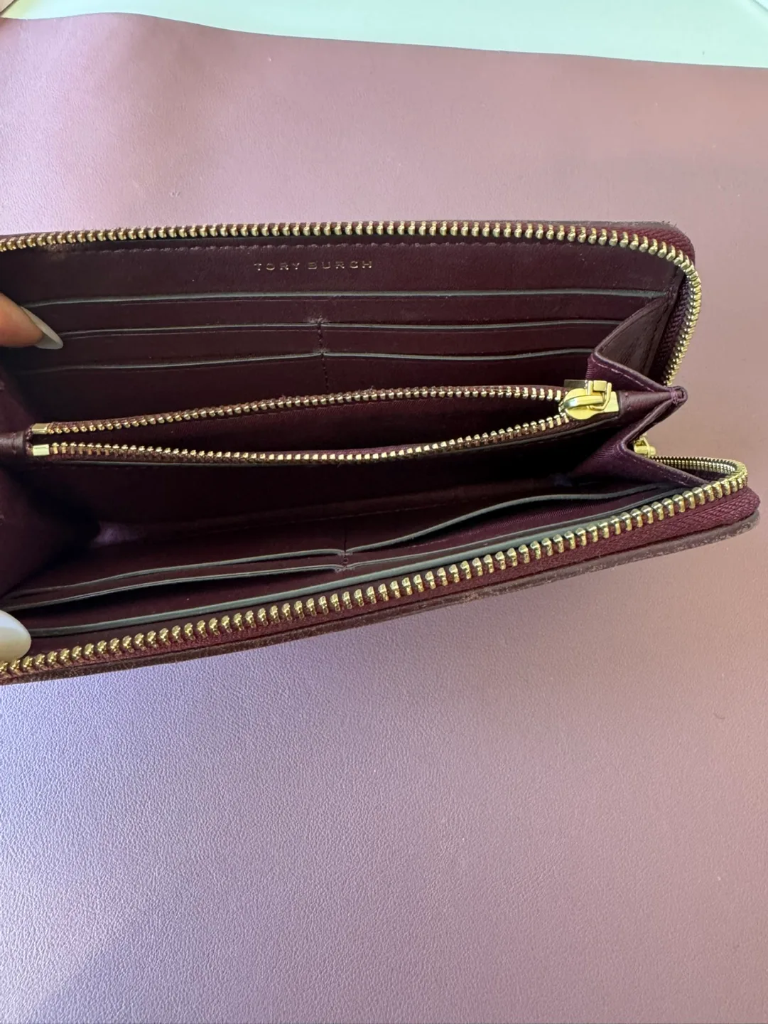 Tory Burch Quilted Wallet burgundy image indicator(6)