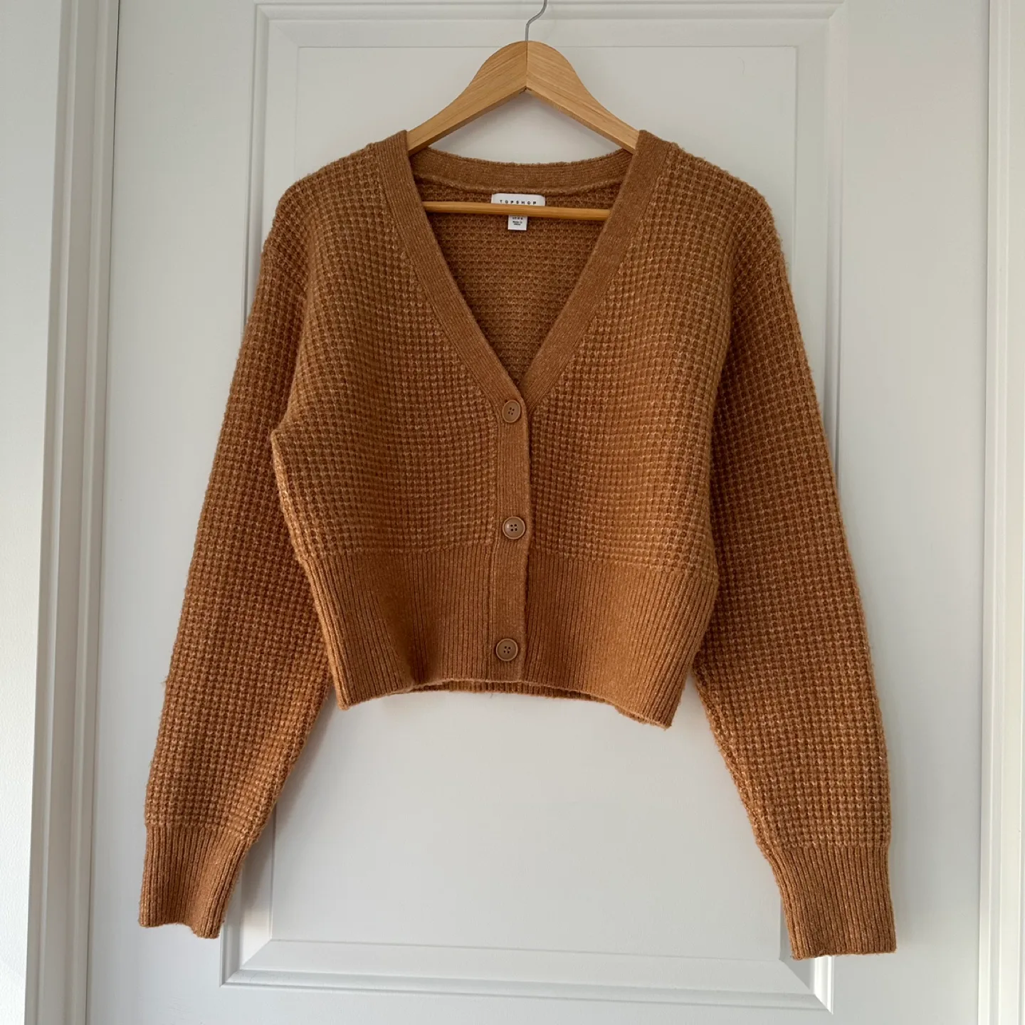 Topshop Wool Blend Oversized Crop Cardigan Small thumbnail