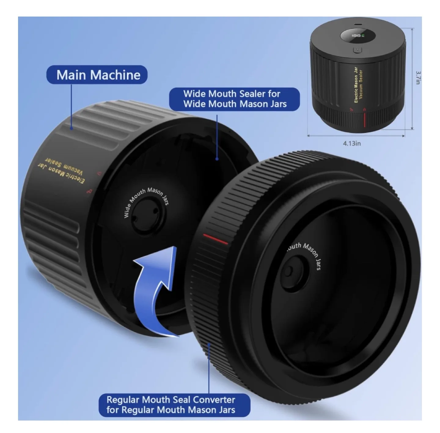 Electric Mason Jar Vacuum Sealer image indicator(4)