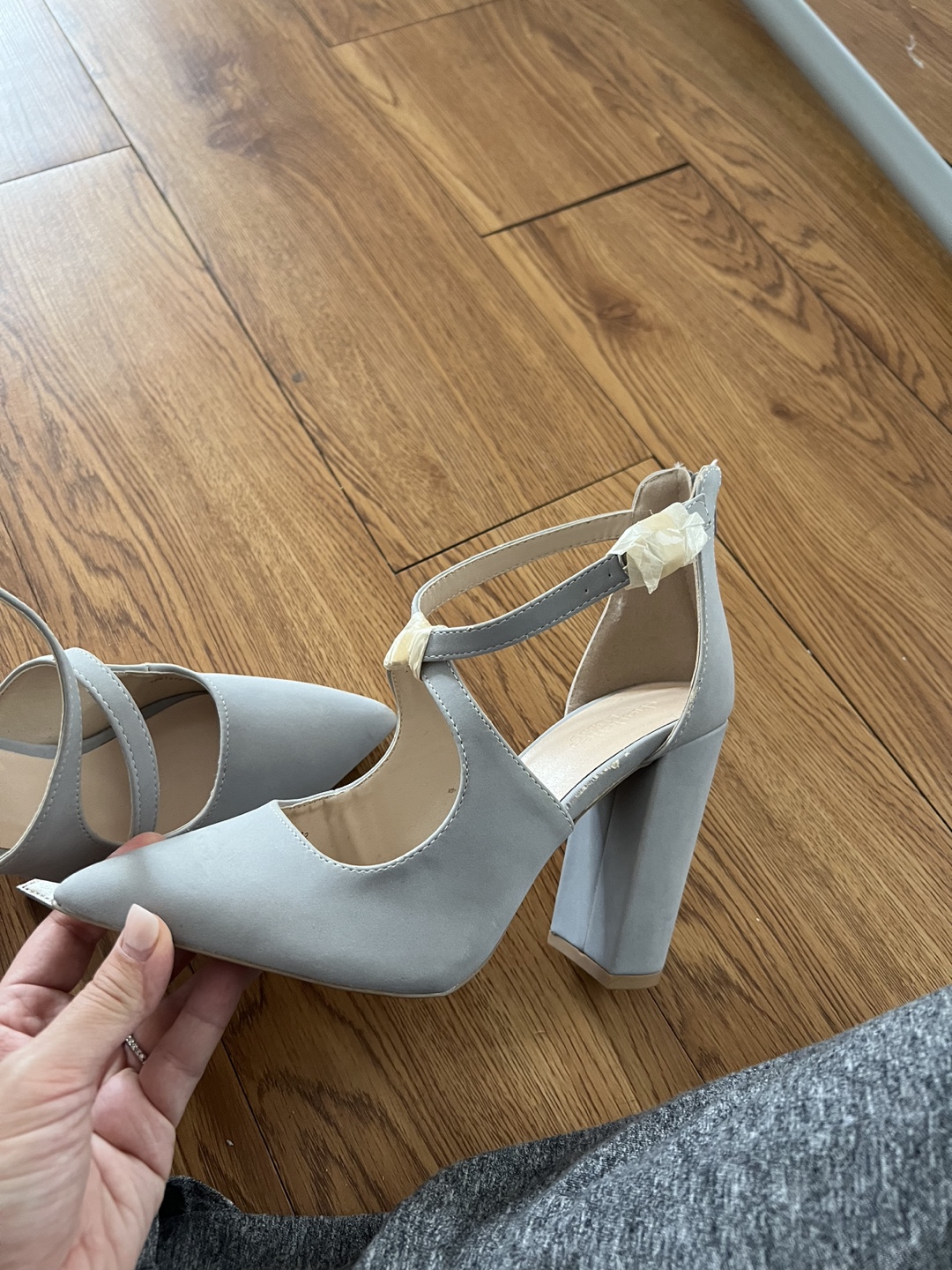 Gray Ankle Strap Heels - photo 2