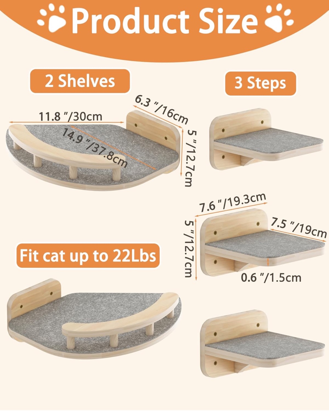 Cat Wall Shelf, Pet Furniture for Kitty - photo 2