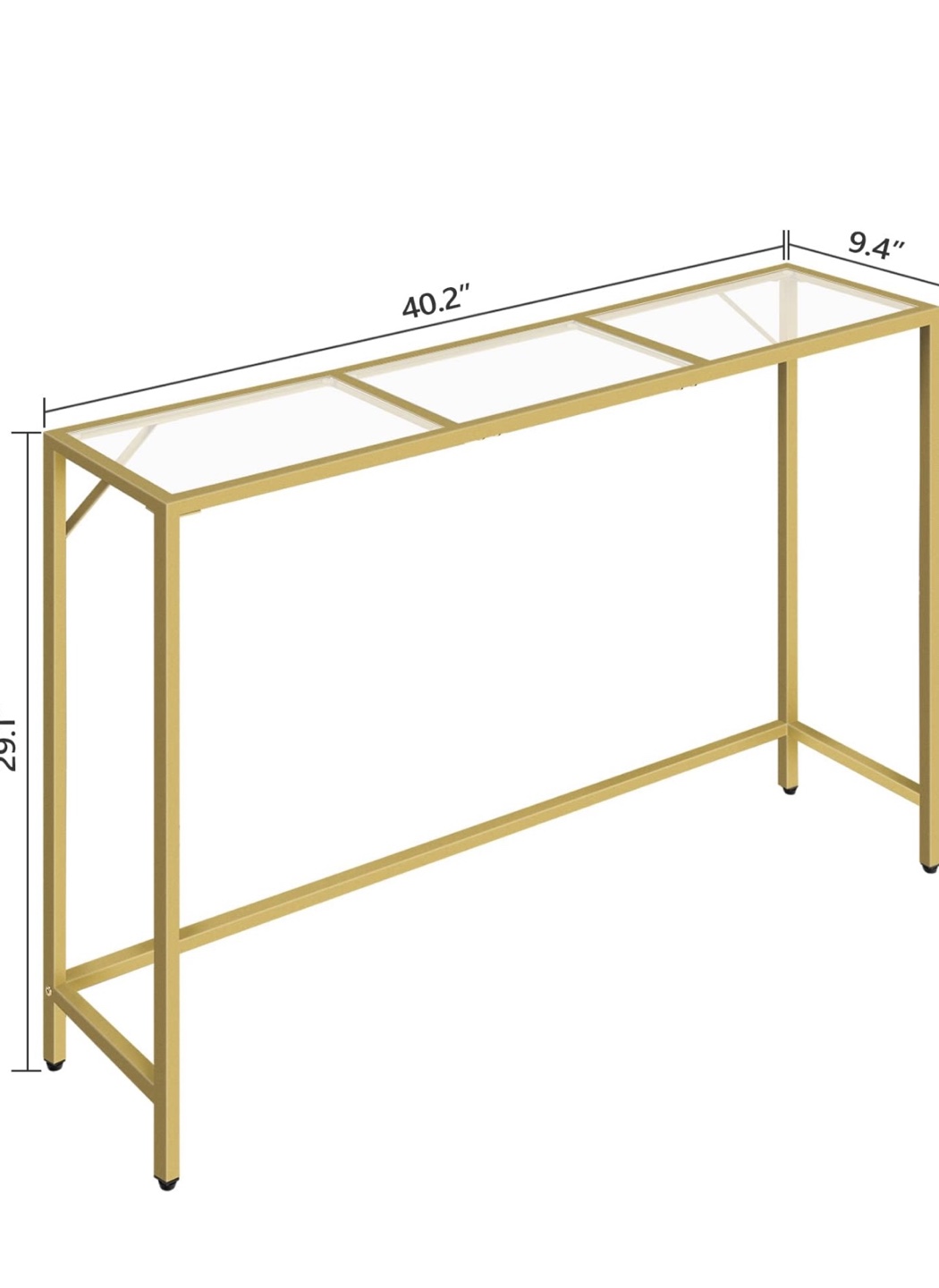 Gold Console Table with Glass Top - photo 3