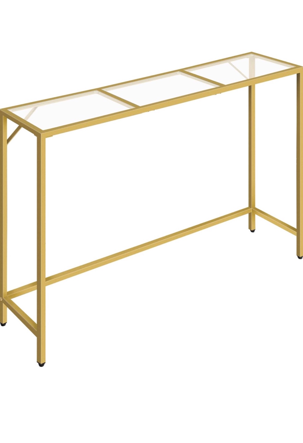 Gold Console Table with Glass Top - photo 2