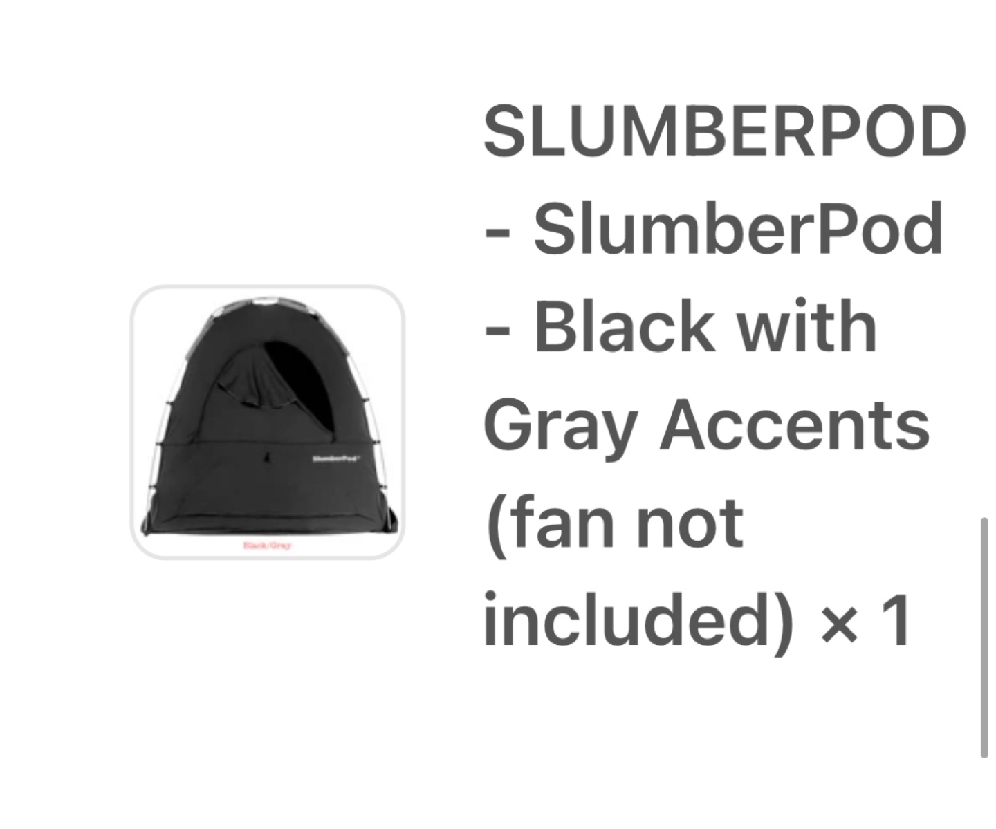 SlumberPod Black with Gray Accents - photo 2