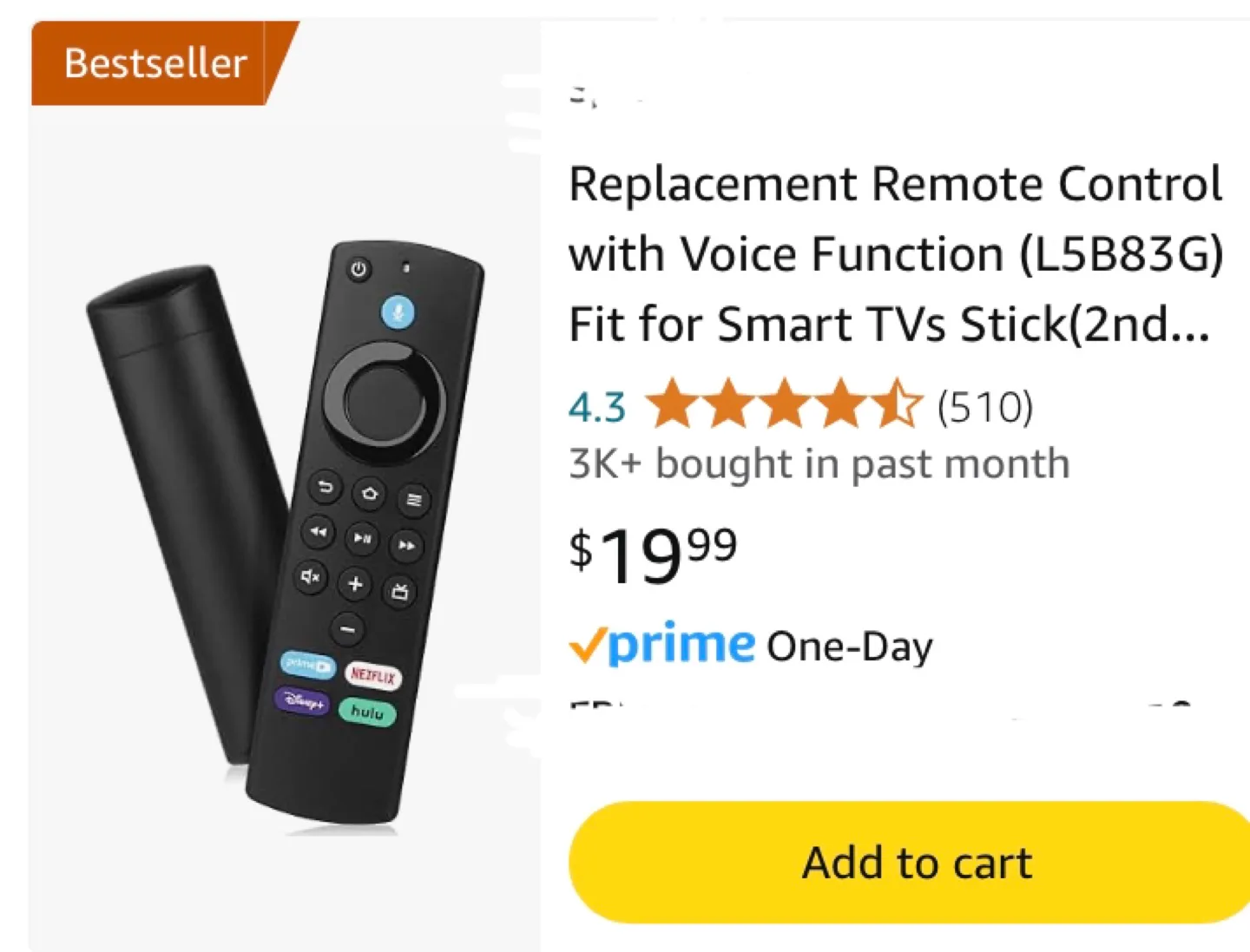 Replacement Voice Remote Control for Amazon Fire TV Stick image indicator(4)