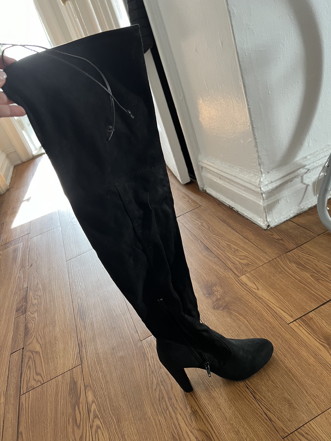 Black Over the Knee Suede Boots
