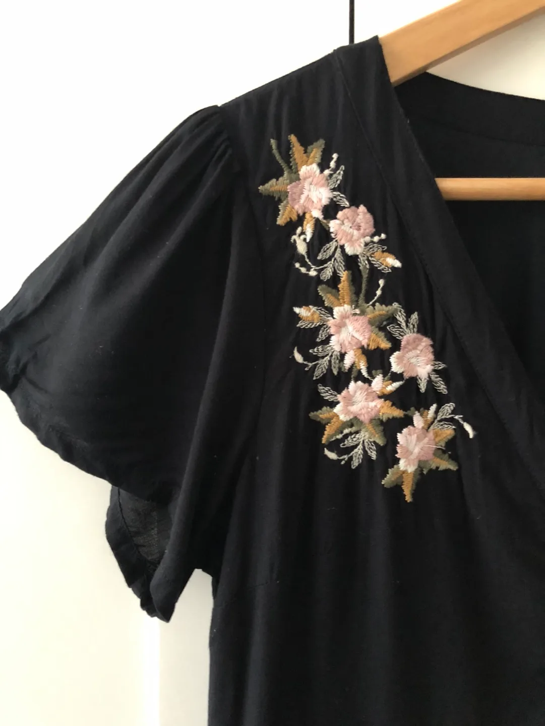 A&F Black Floral Embroidered Dress image indicator(2)