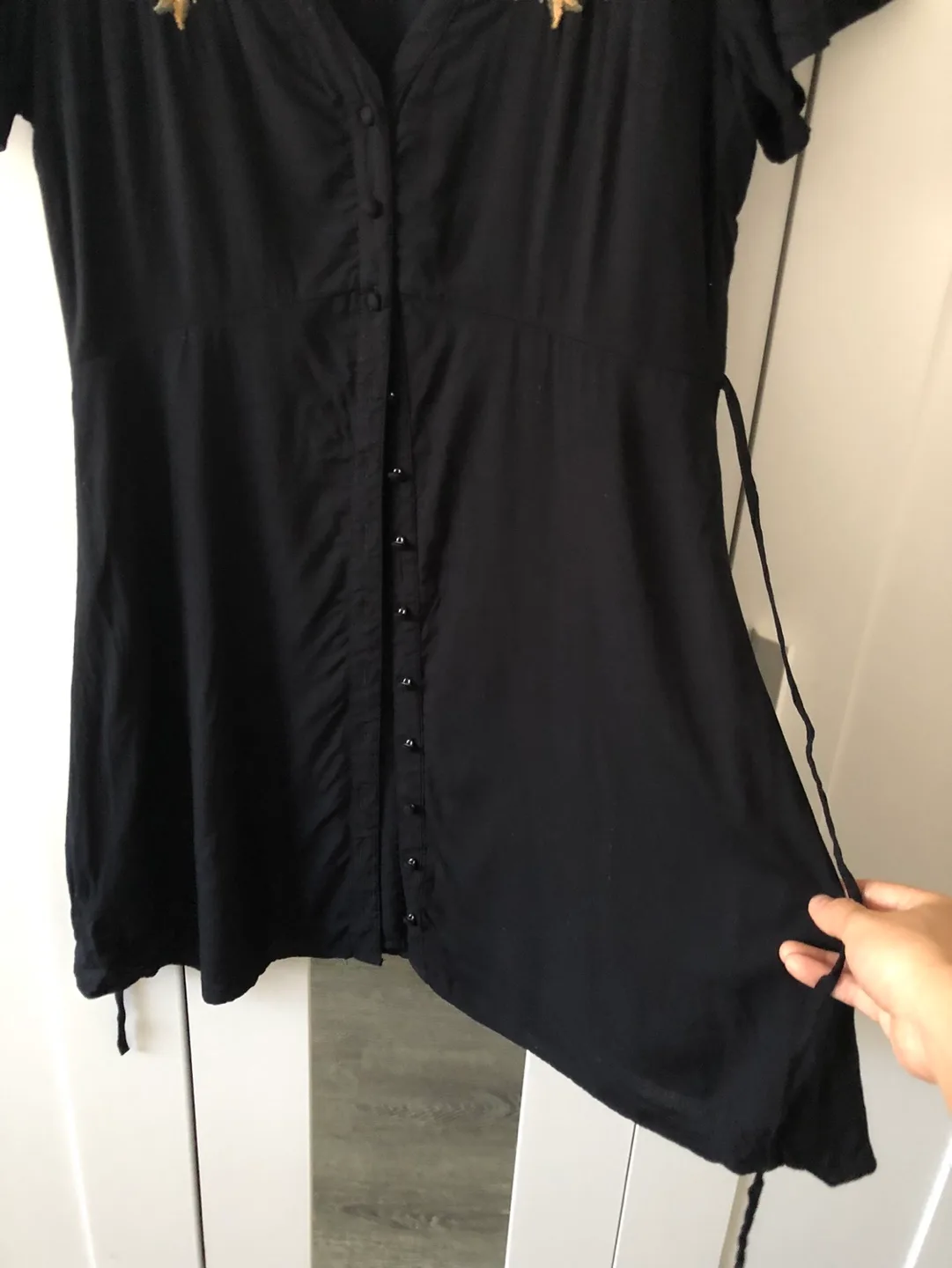 A&F Black Floral Embroidered Dress image indicator(3)
