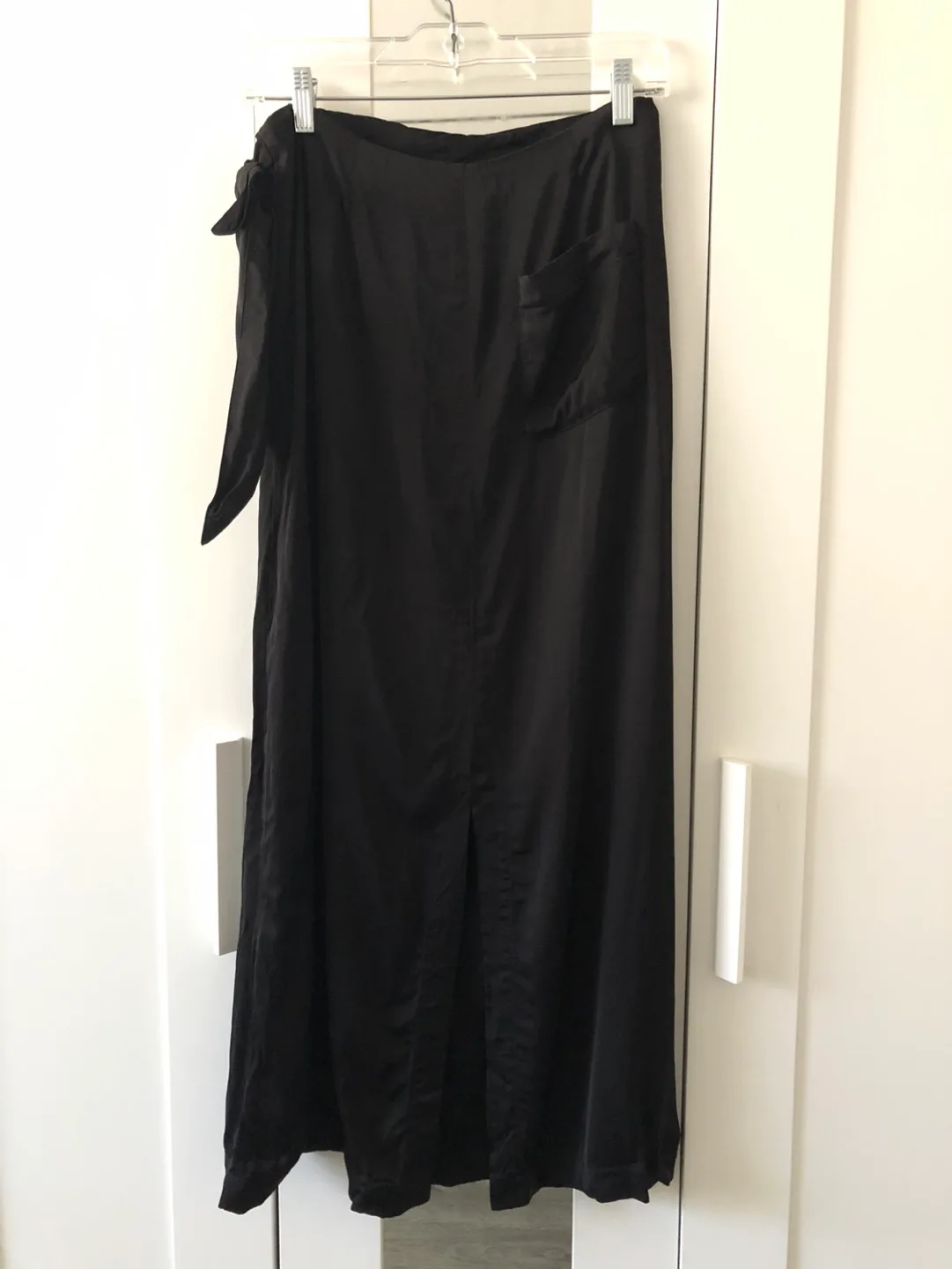 Black Satin Wrap Skirt image indicator(2)