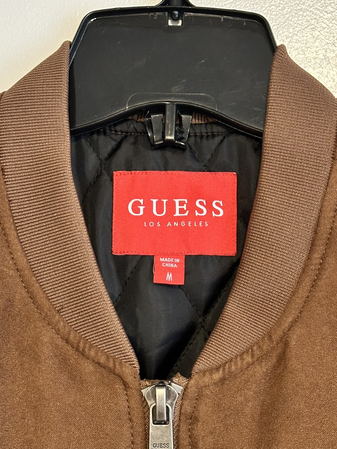 Guess Men's Brown Suede Bomber Jacket Size M - photo 3