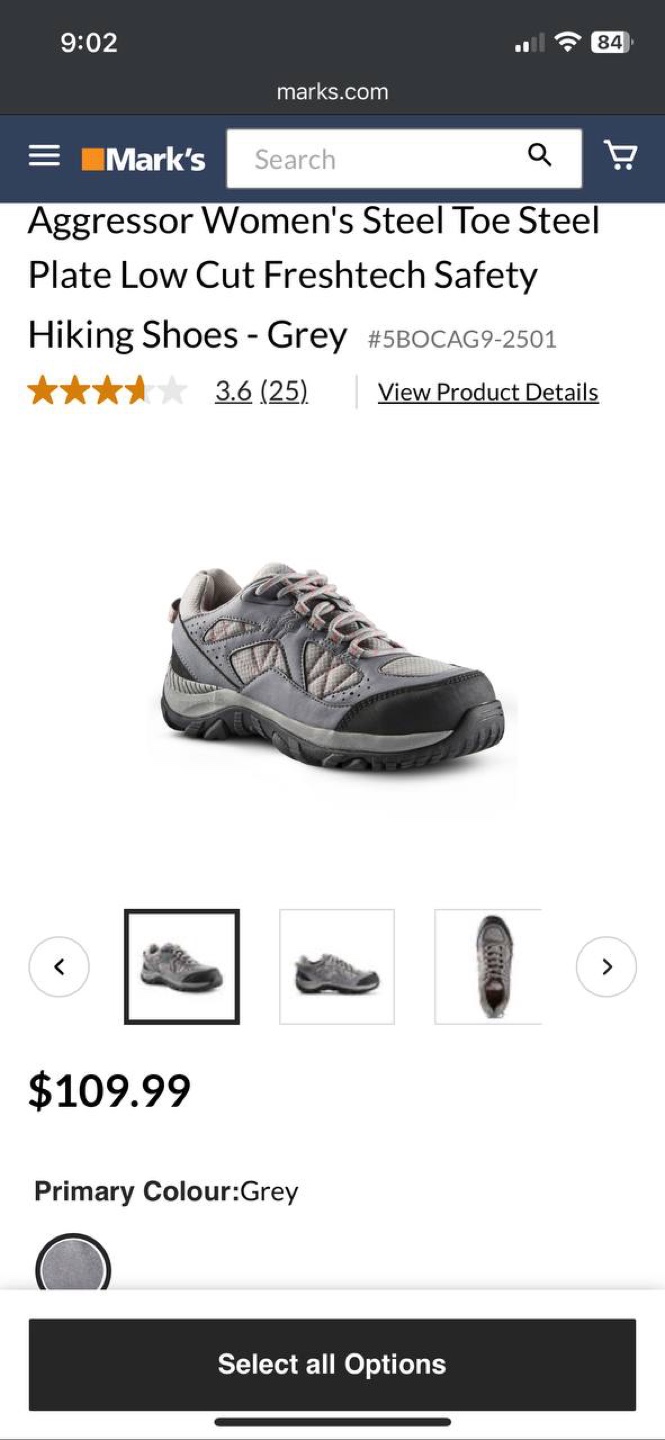 Women's Aggressor Steel Toe Hiking Shoes - Grey - photo 2