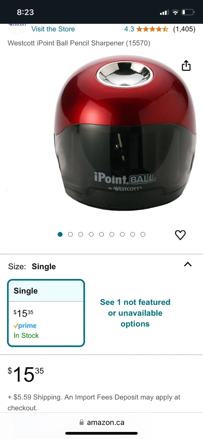 Westcott Battery Powered Pencil Sharpener- NEW image indicator(4)