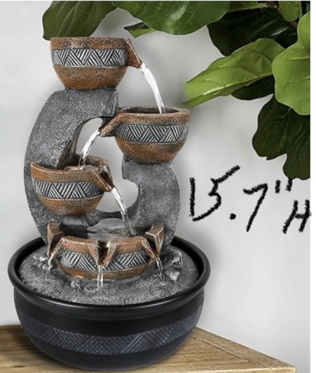 Water Fountain with lights - peaceful and relaxing water sound