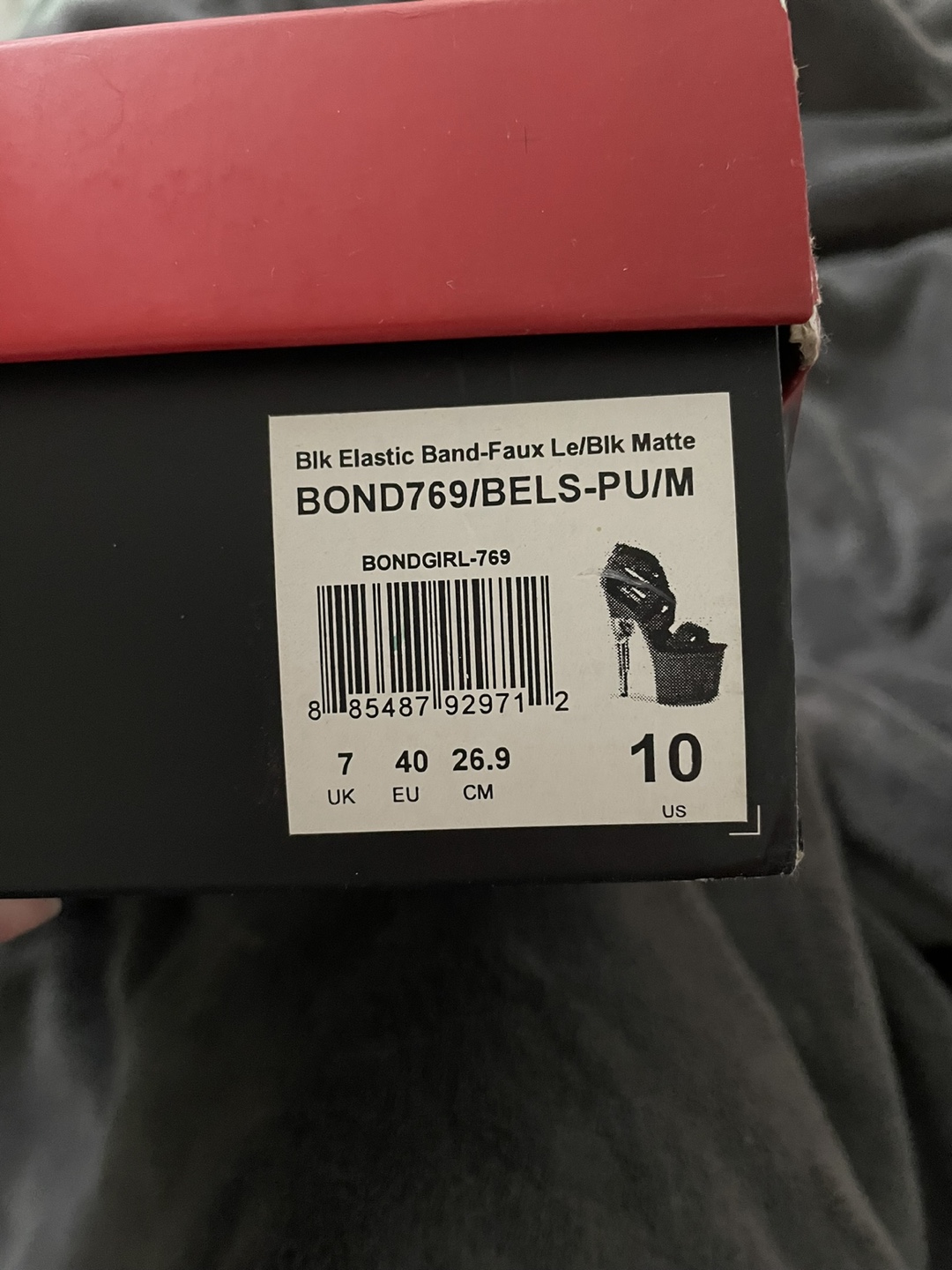 Pleaser Bond Girl 769 Black Pistol Heel Size 10 - photo 5