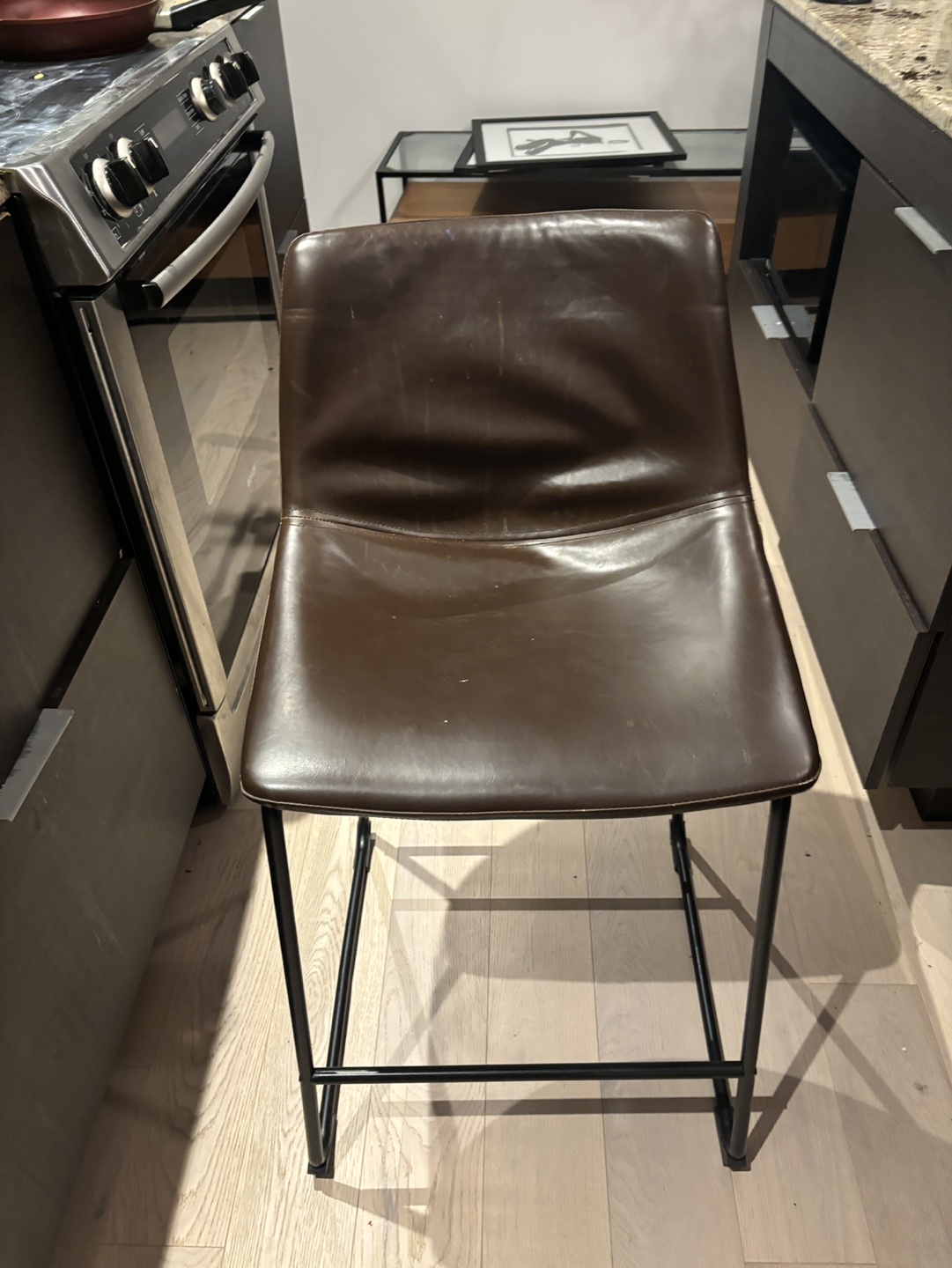 Brown Faux Leather Bar Stool (4 available)