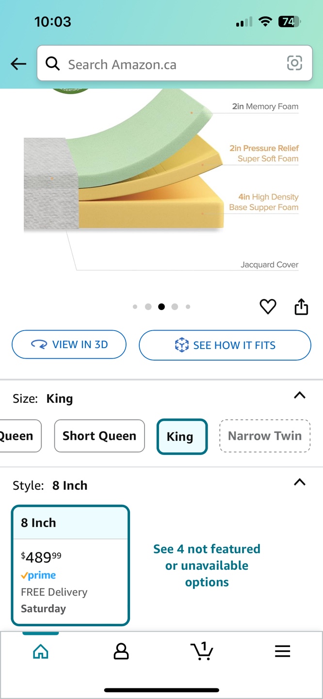 Zinus Ultima 8-inch Memory Foam Mattress-King size - photo 5