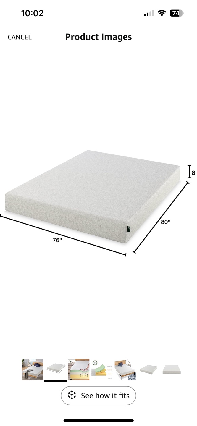 Zinus Ultima 8-inch Memory Foam Mattress-King size - photo 2