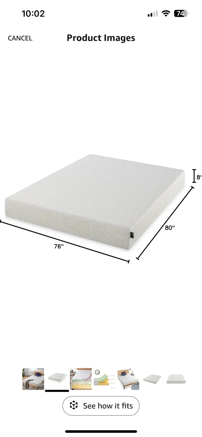 Zinus Ultima 8-inch Memory Foam Mattress-King size image indicator(2)