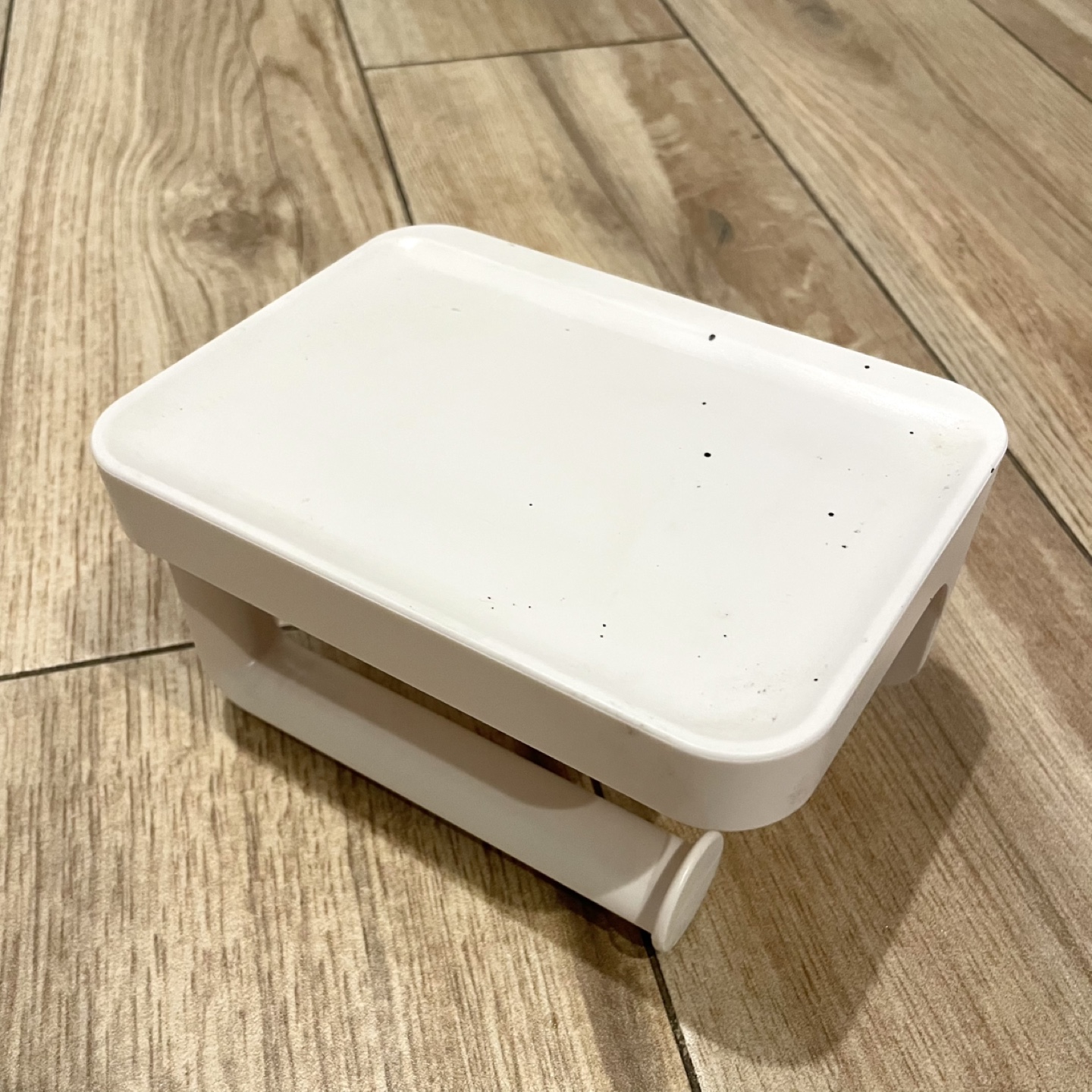 White Toilet Paper Holder with Shelf