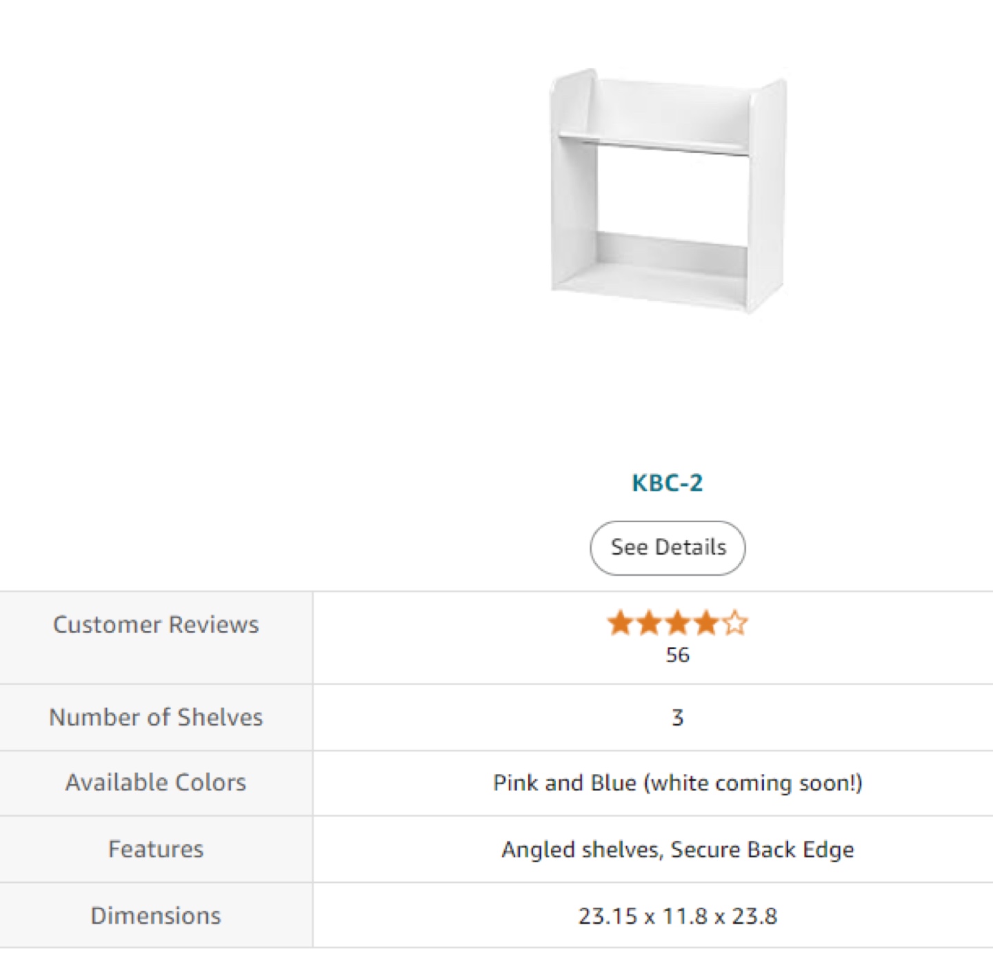 White 2 Shelf Bookcase - photo 4