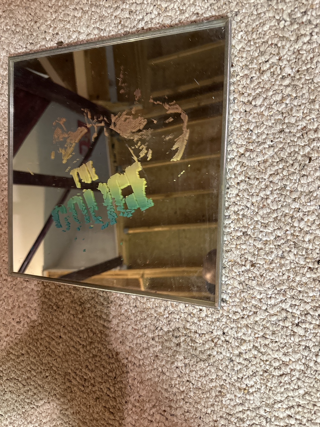 Vintage Mirror with Silver Frame- Once said “ The Police “🎶 - photo 2