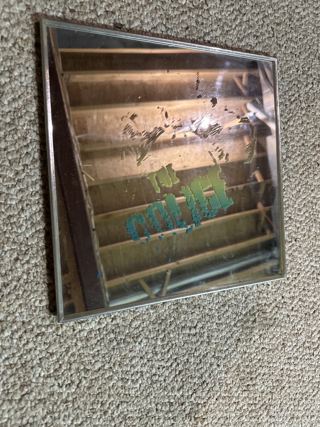 Vintage Mirror with Silver Frame- Once said “ The Police “🎶