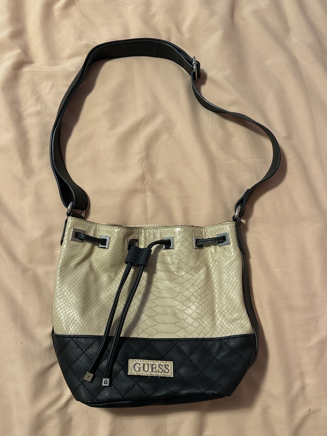 Guess Snakeskin Bucket Bag