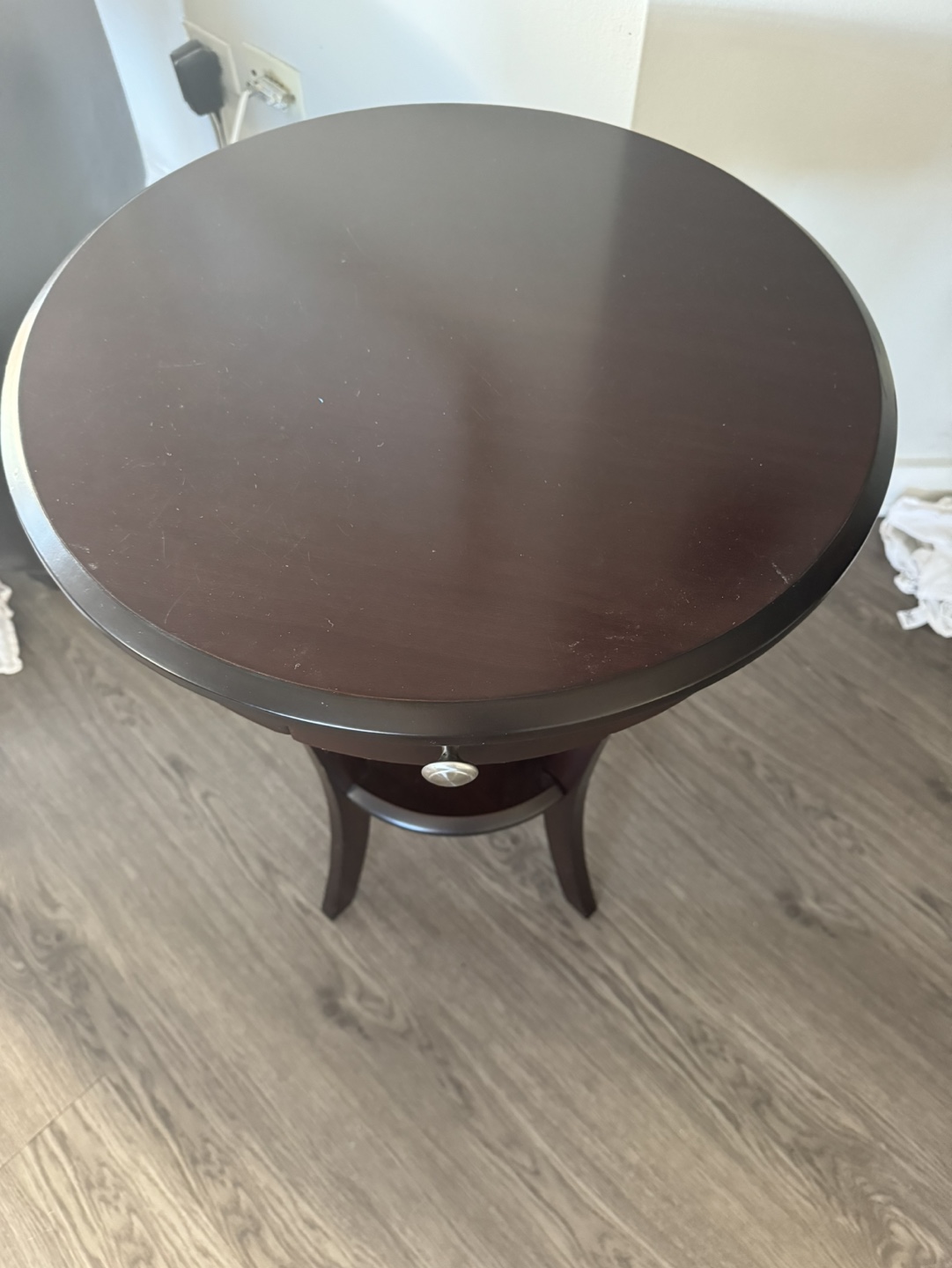 Round End Table with Drawer - photo 2