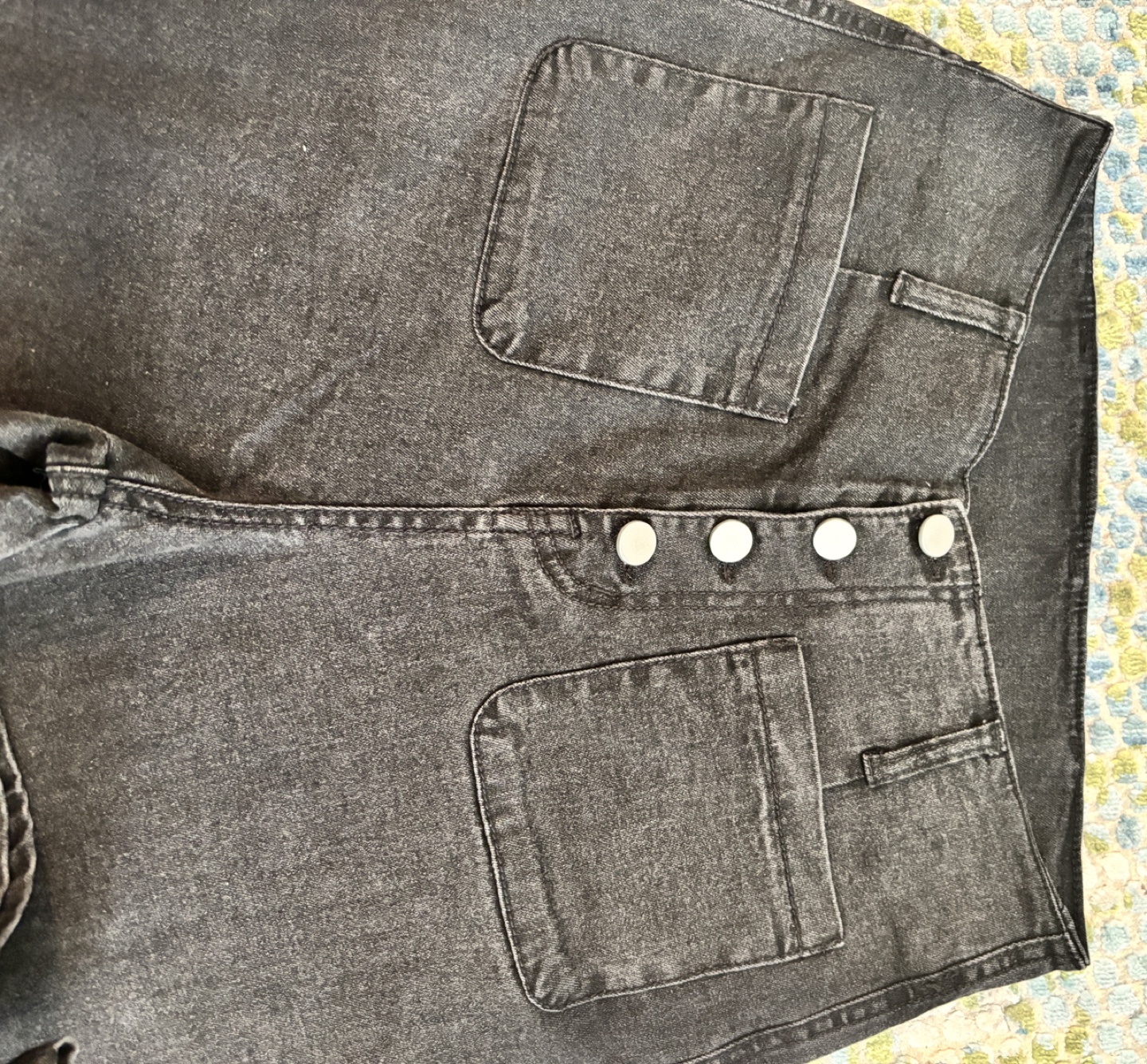 Black High Waisted Wide Leg Jeans - photo 2