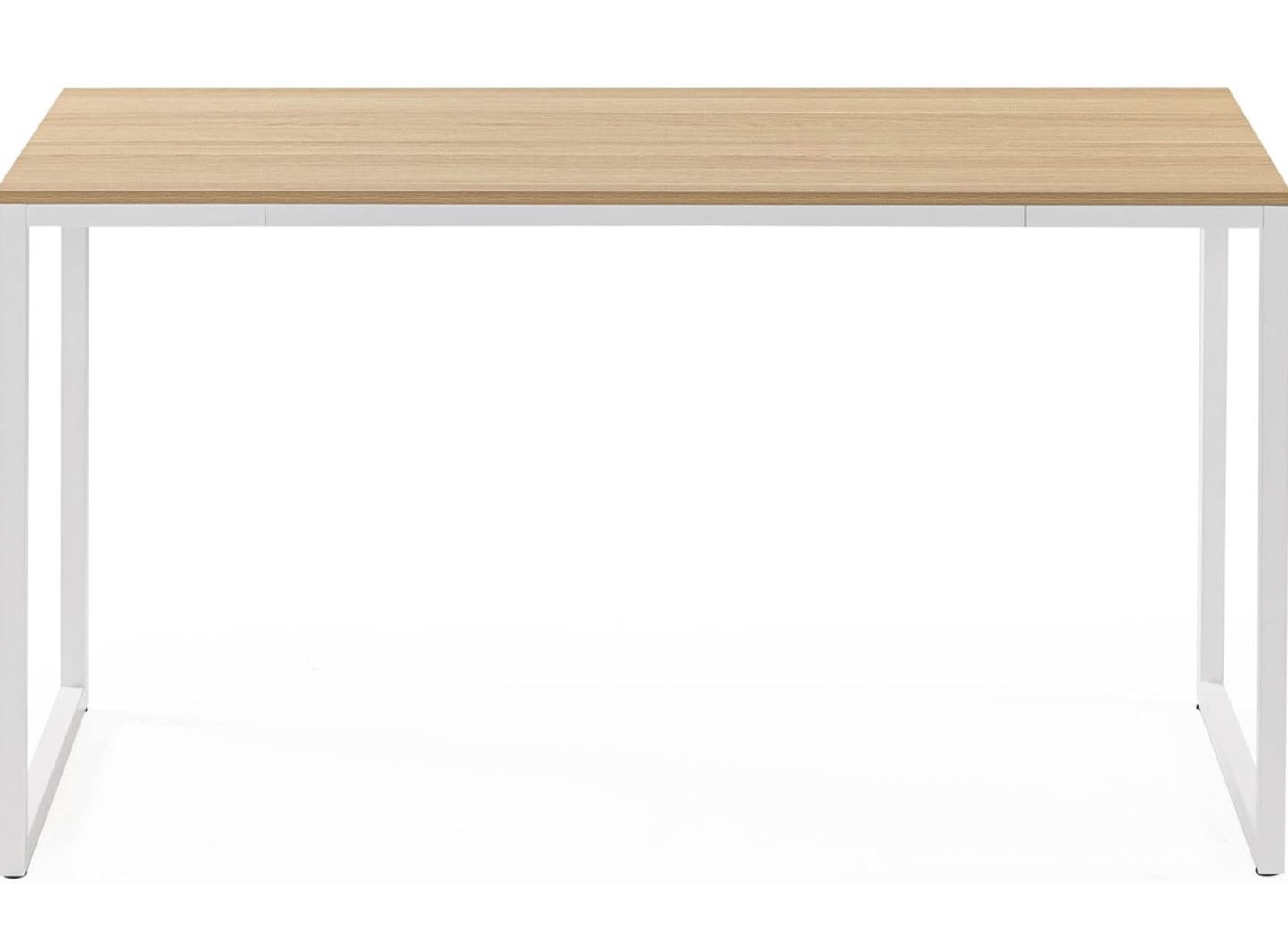 White Computer Desk with Wood Top - photo 5