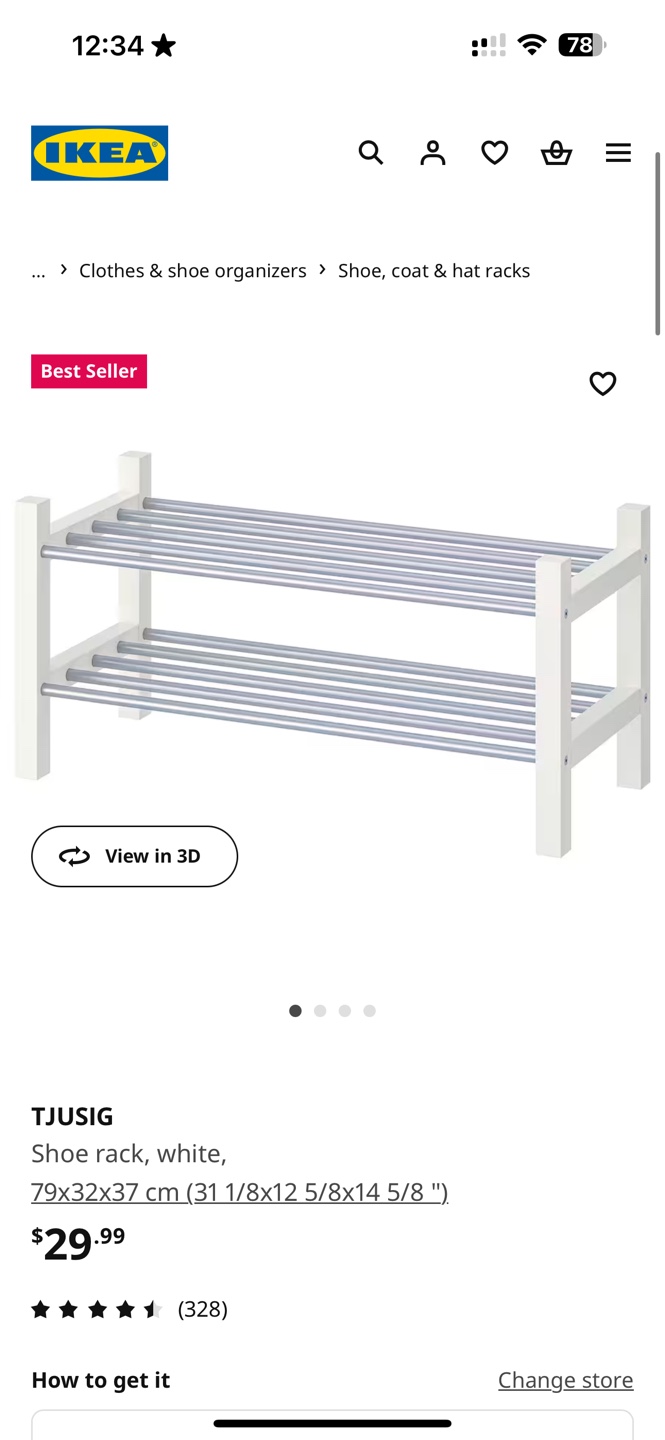IKEA TJUSIG Shoe Rack White - photo 3
