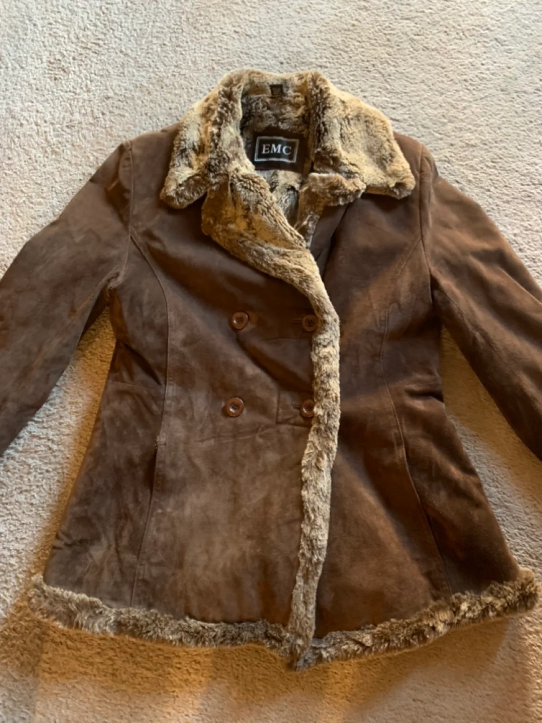 EMC Suede Leather Jacket with Faux Fur Collar image indicator(10)