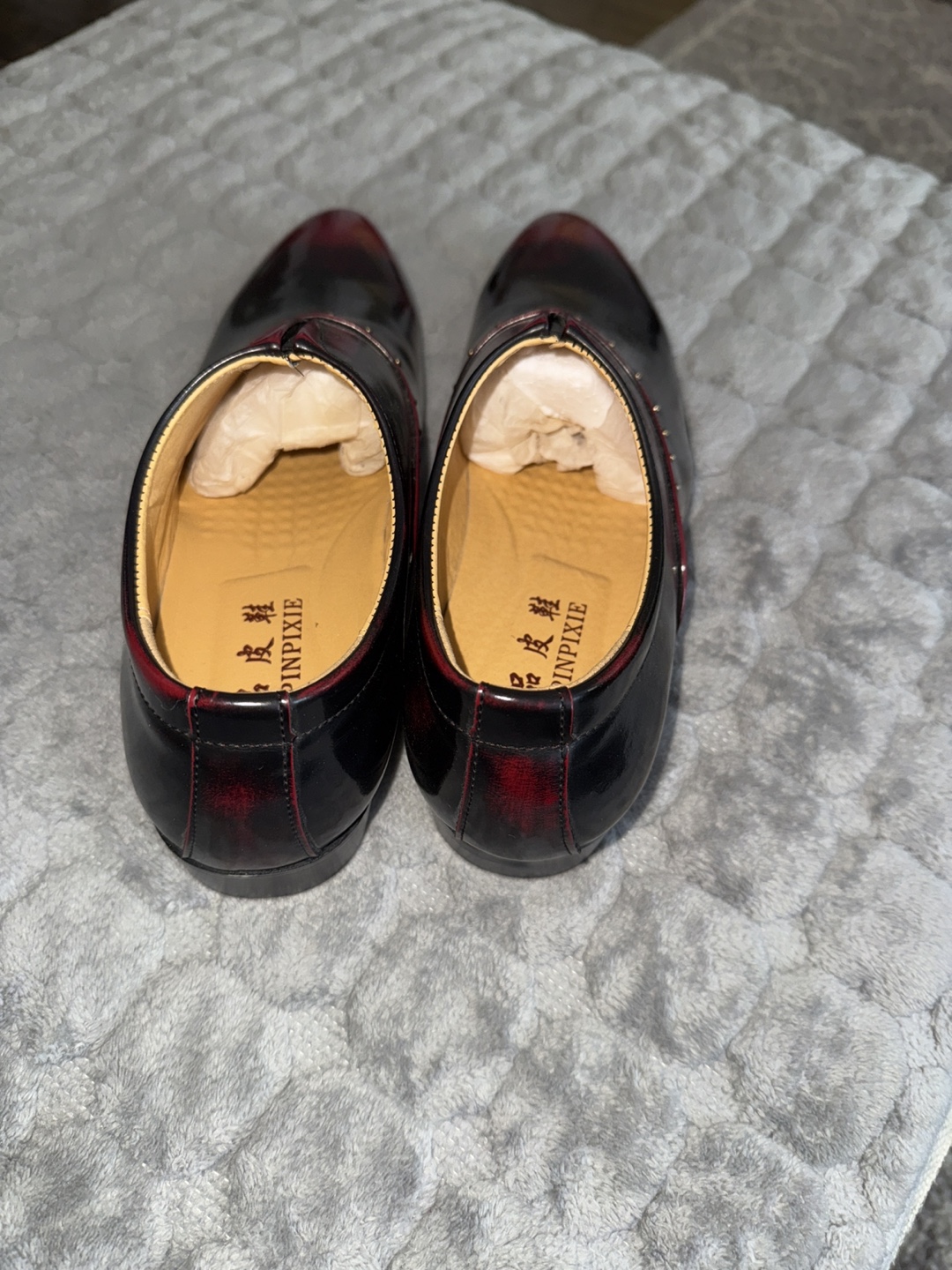 Men's Dress Shoes Burgundy Black - photo 2