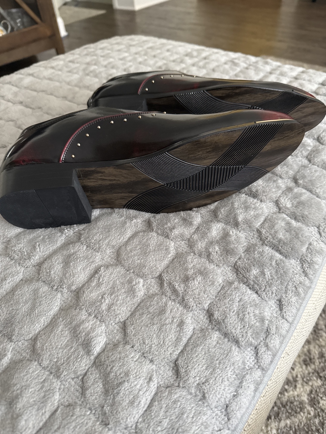 Men's Dress Shoes Burgundy Black - photo 3