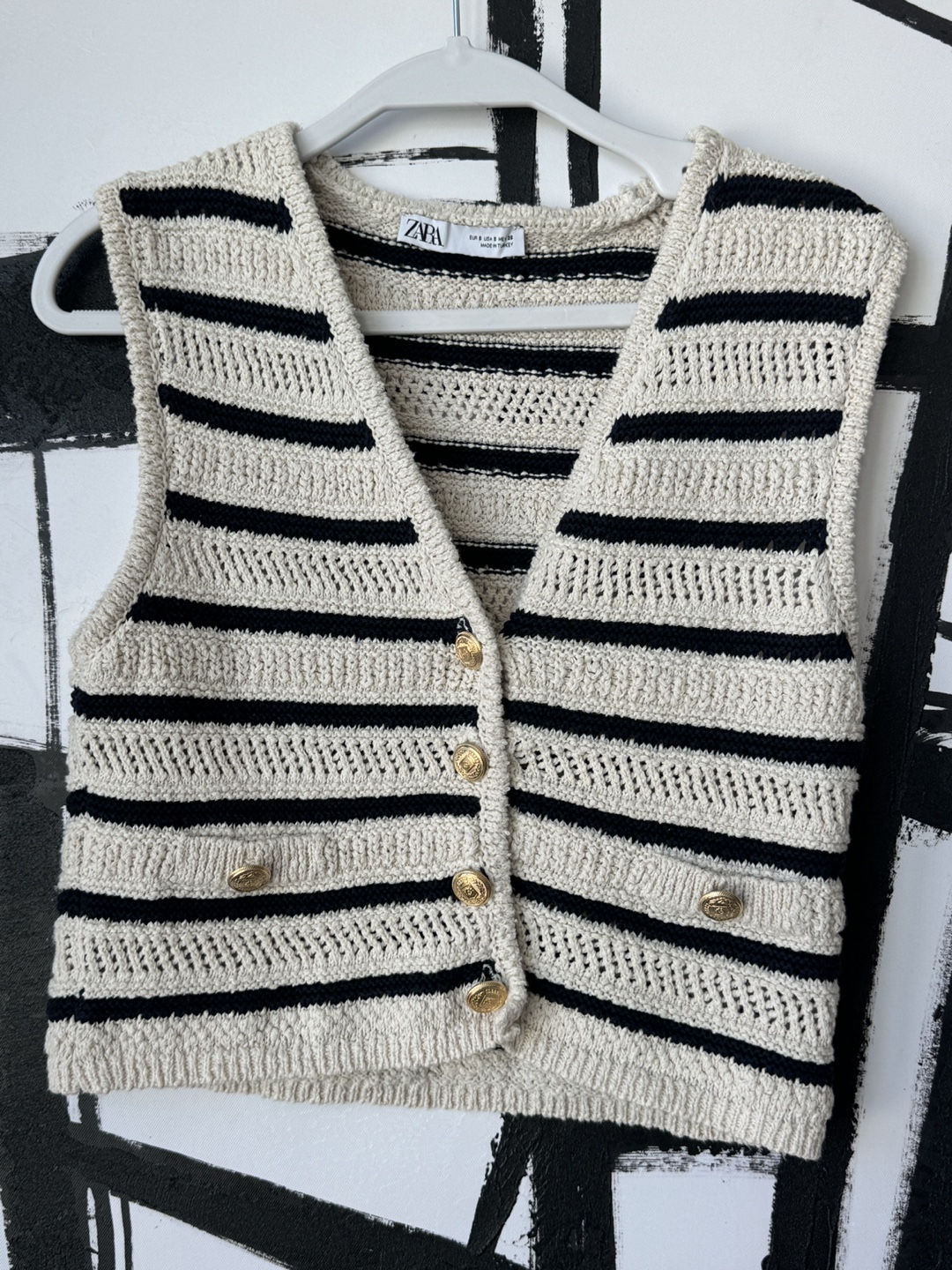 Zara Striped Knit Vest