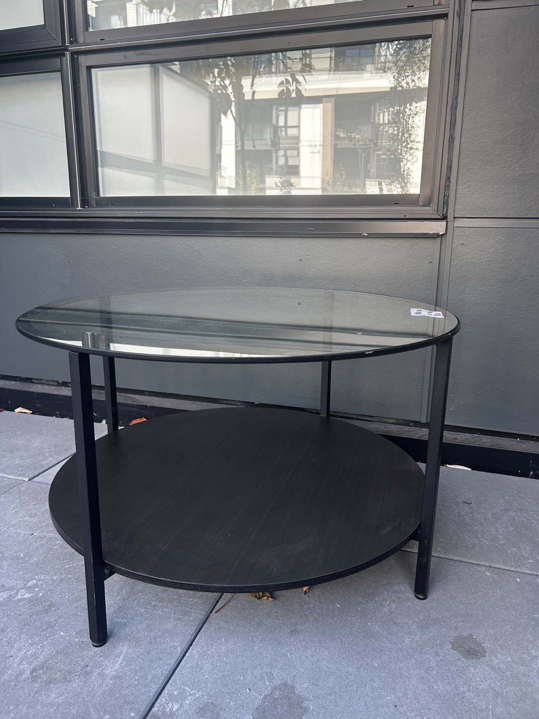 Glass and Black Coffee Table