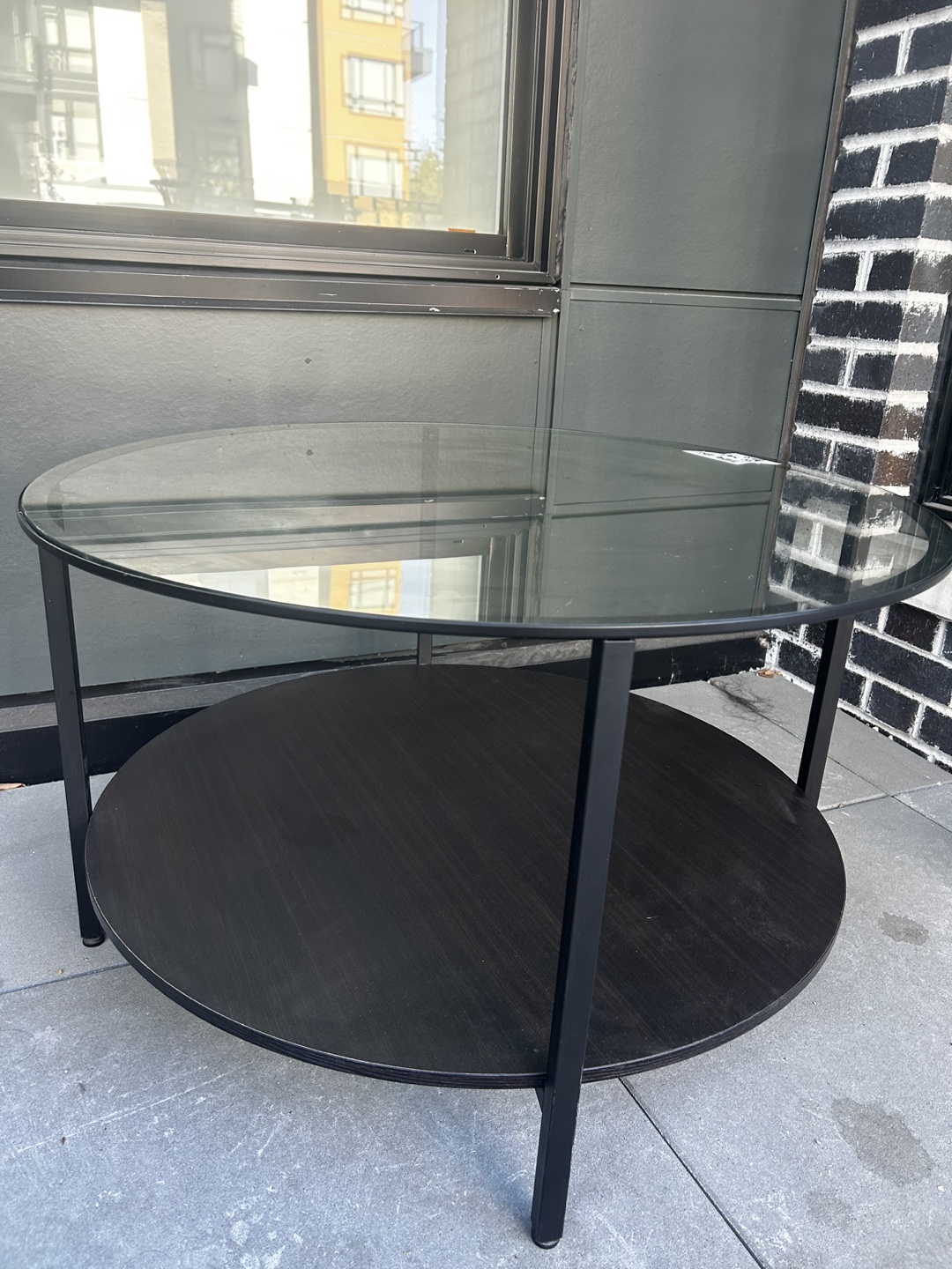 Glass and Black Coffee Table - photo 3