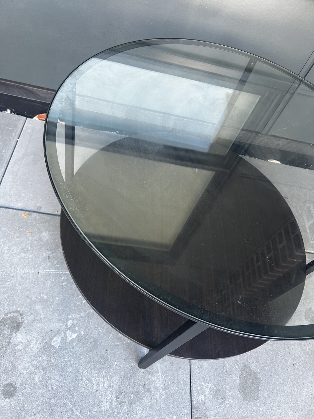 Glass and Black Coffee Table - photo 2
