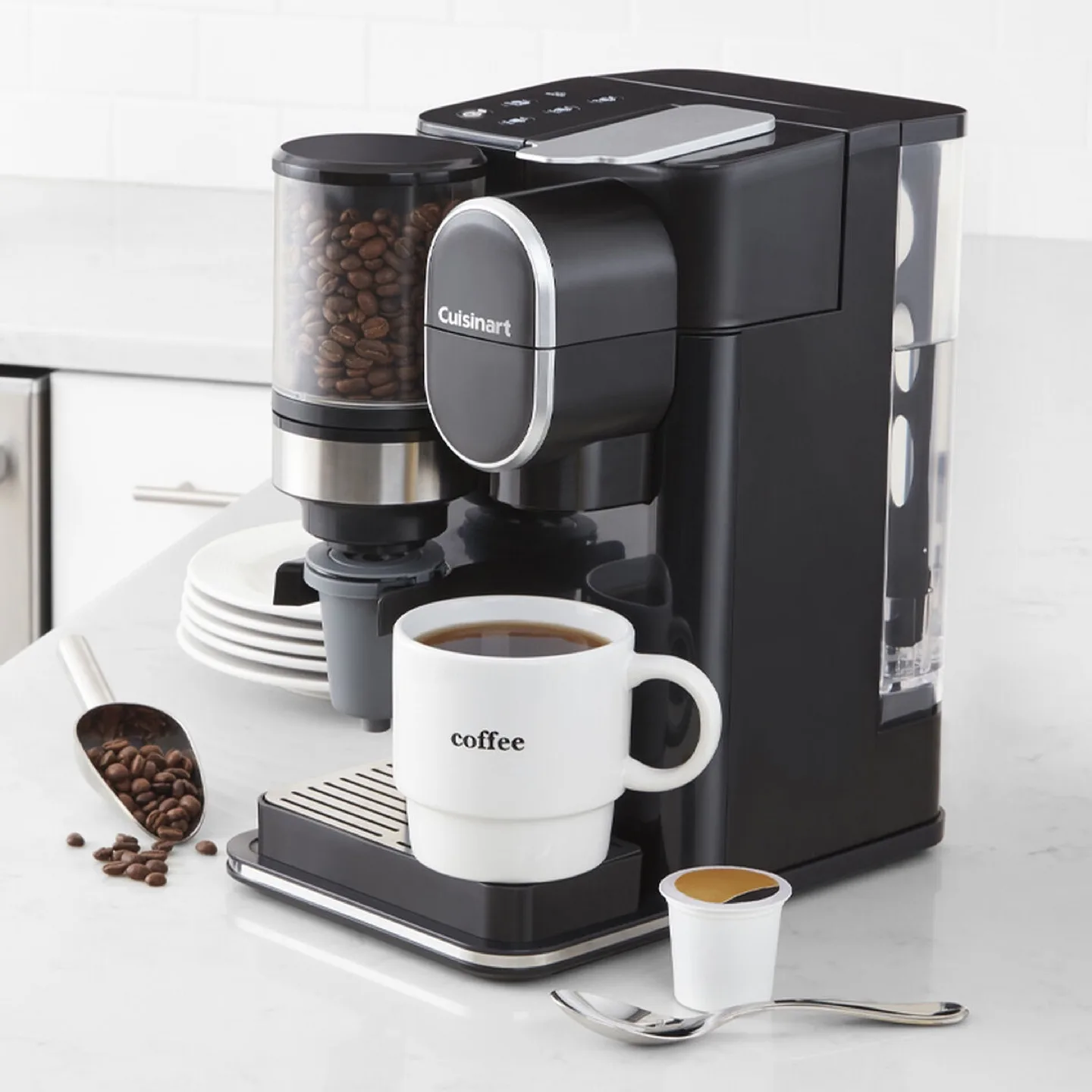#FREE PODS! Cuisinart Gourmet Grind & Brew & Pod Coffee Machine image indicator(2)