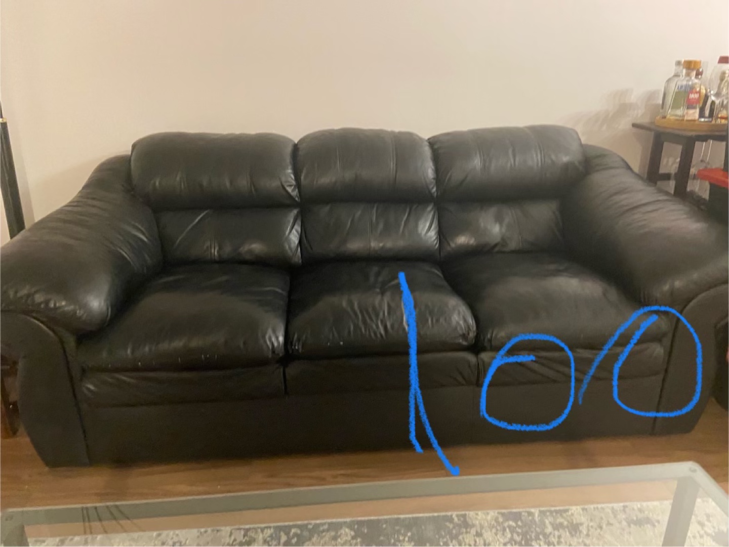 Black Leather Sofa