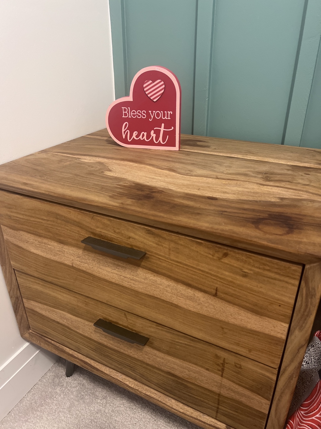 Wood Nightstand with Two Drawers - photo 4