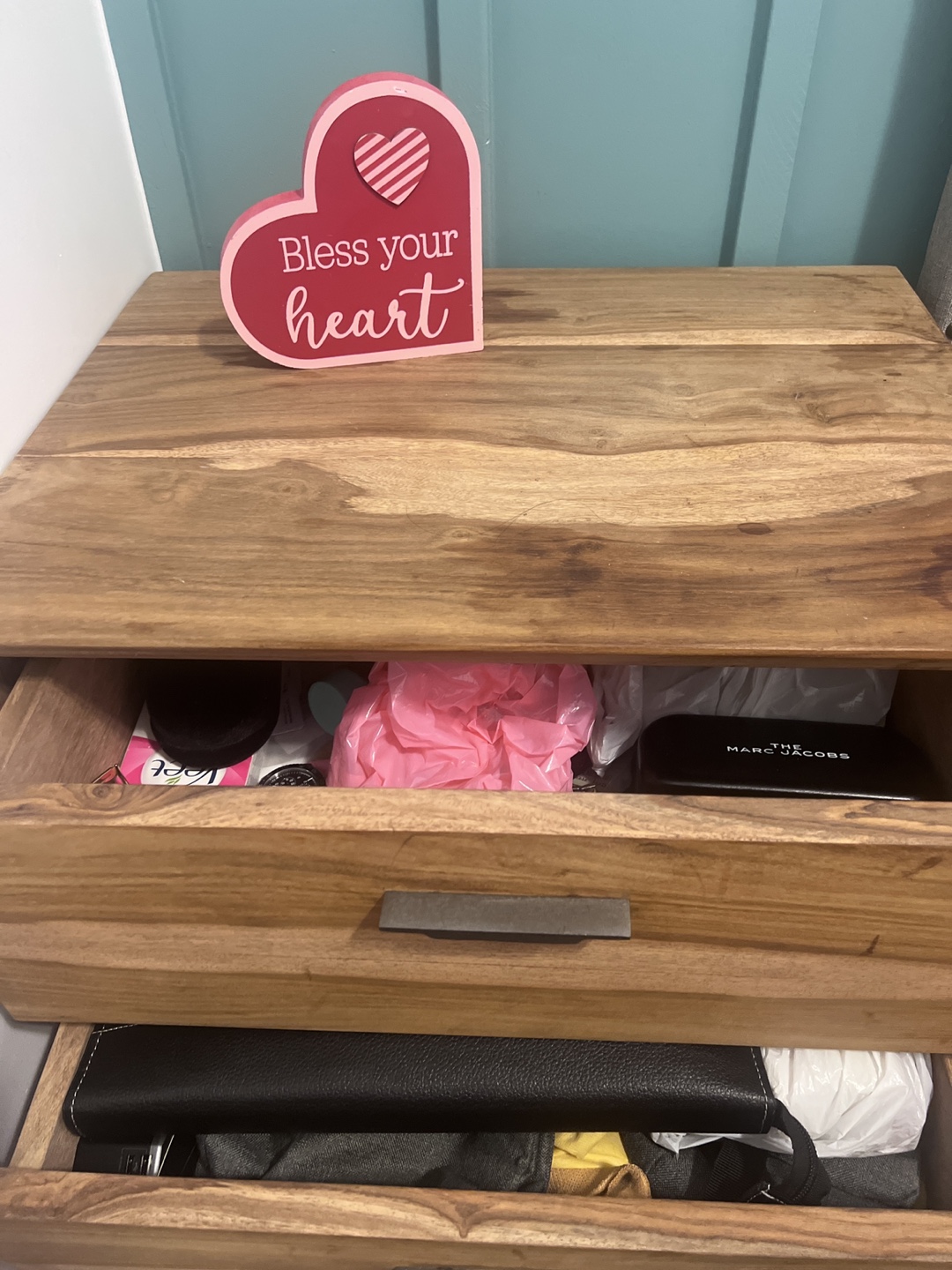 Wood Nightstand with Two Drawers - photo 3